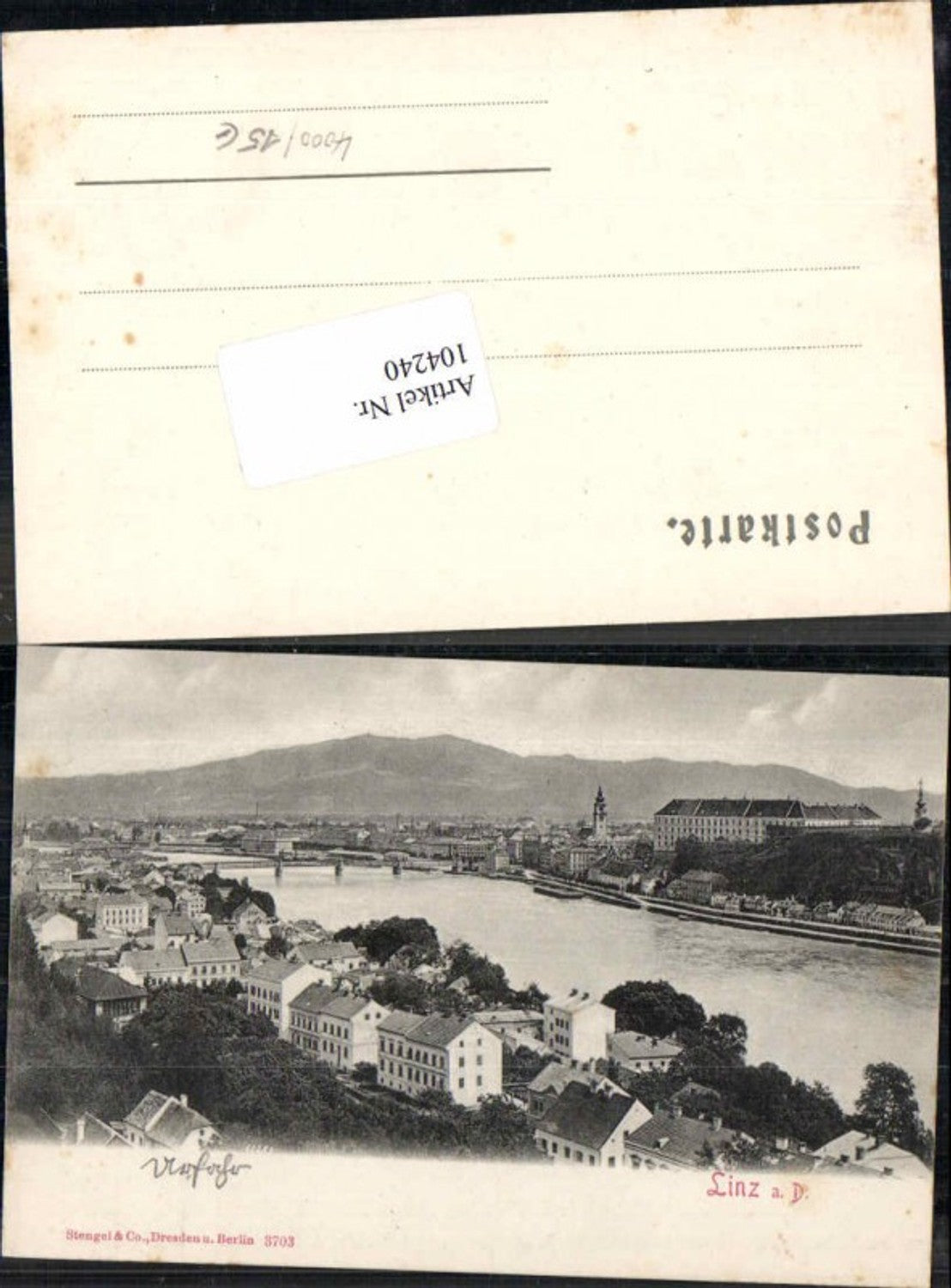 104240,Linz a.d. Donau Urfahr Partie Häuser 1905