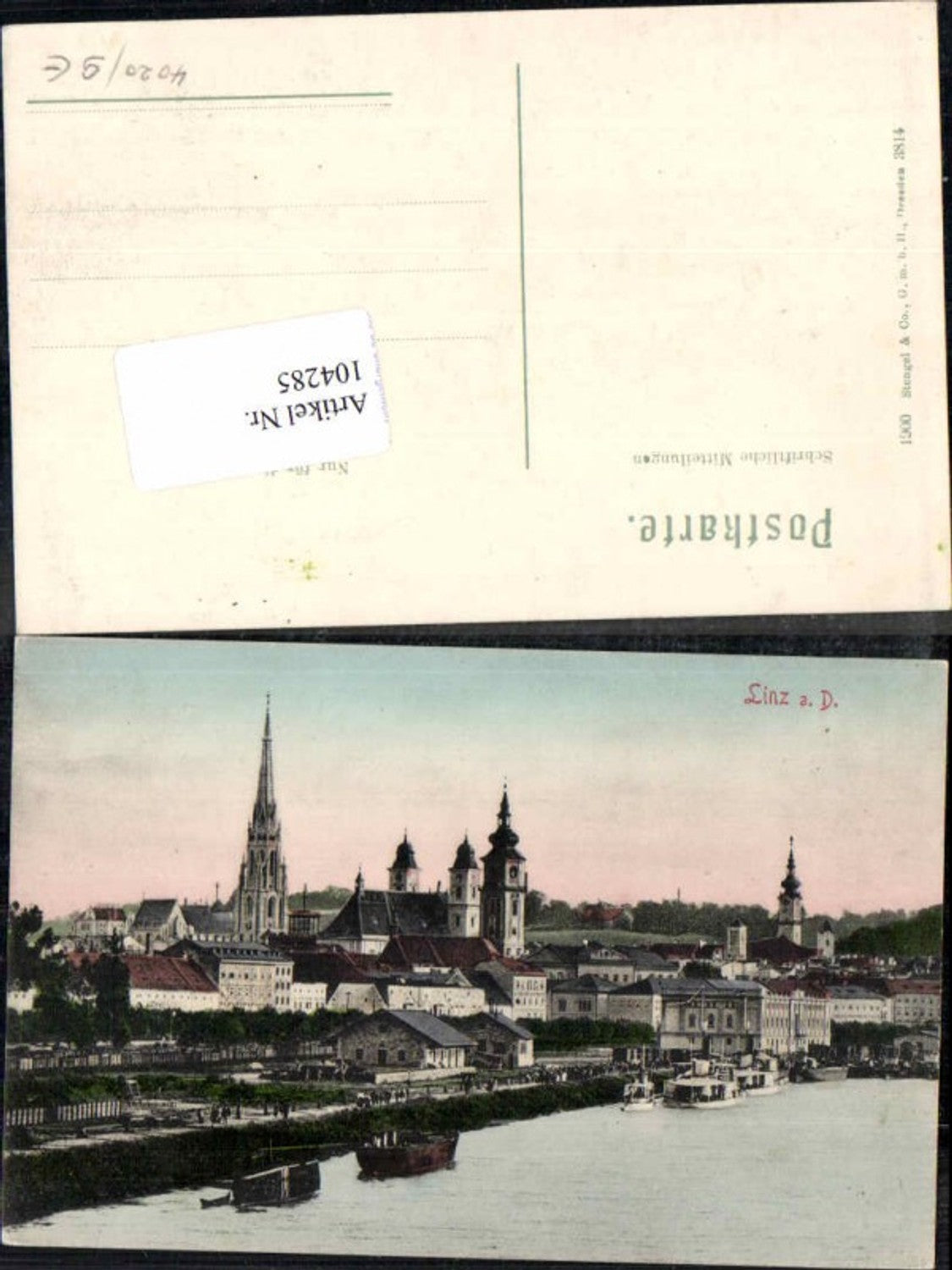 104285,Linz a.d. Donau Landungsplatz Hafen 1900