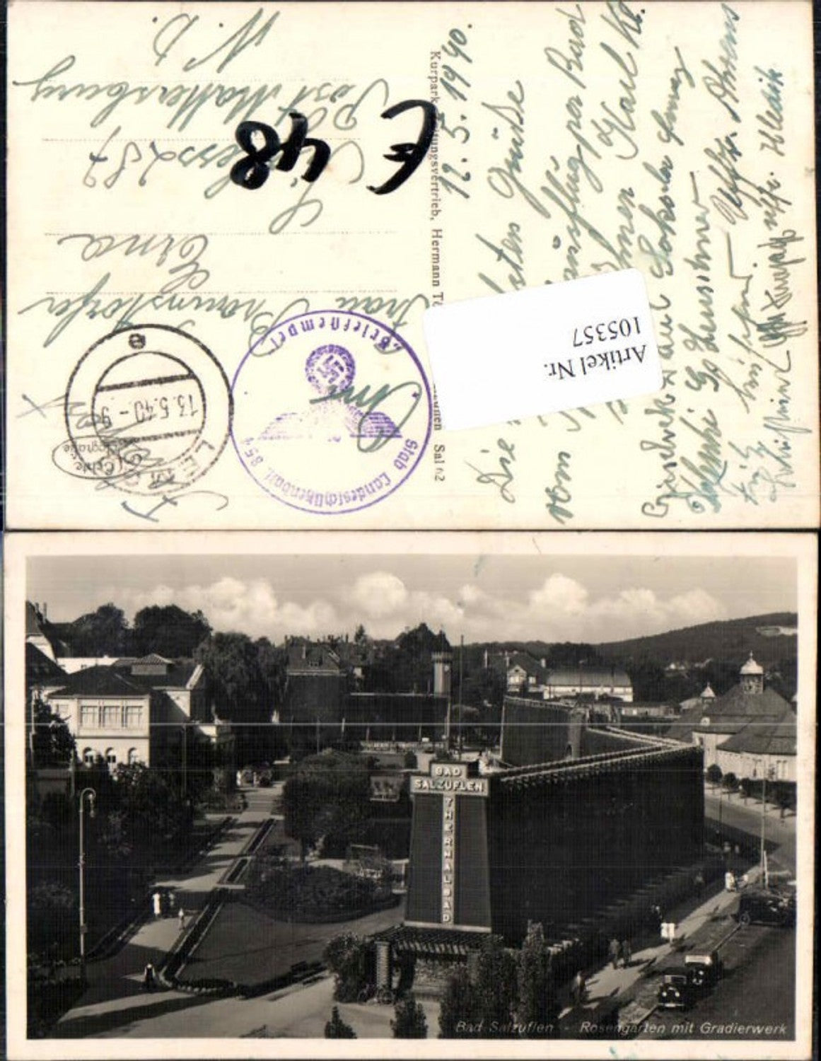 105357,Bad Salzuflen Rosengarten Gradierwerk Feldpost