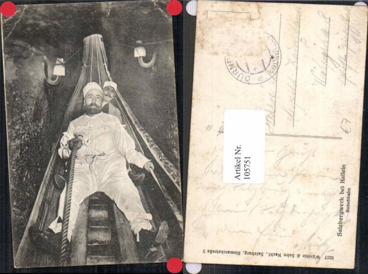 105751,Hallein Dürnberg Salzbergwerk Rutschbahn 1920