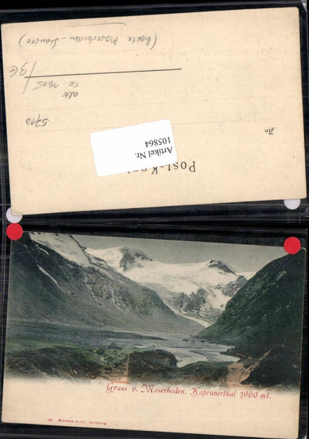 105864,Gruss v. Moserboden Kaprun Kaprunerthal 1900