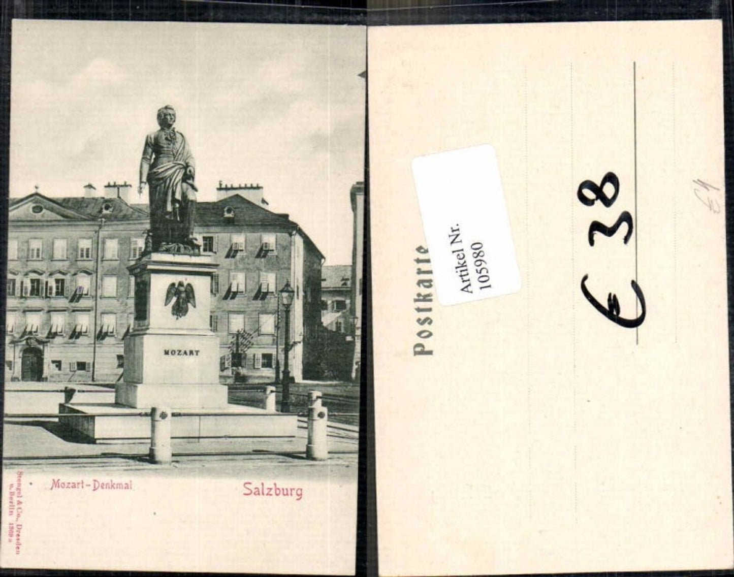 105980,Salzburg Mozart Denkmal 1900
