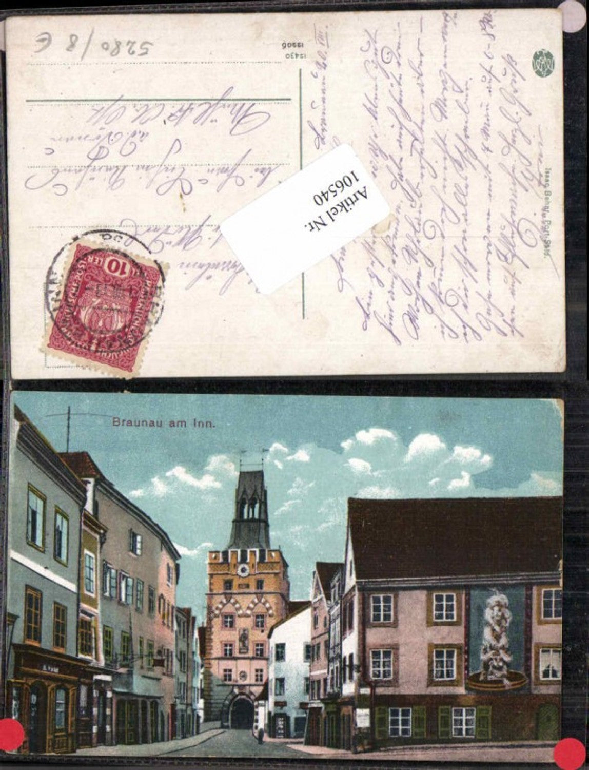 106540,Braunau am Inn Strassenpartie im Ort 1918