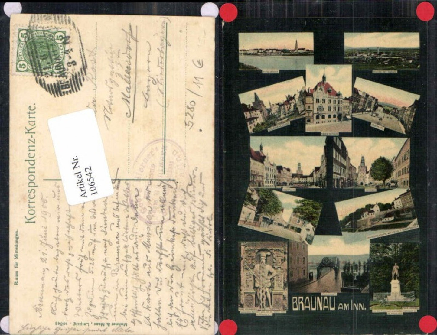 106542,Tolle Mehrbild Braunau am Inn Simbach Vorstadt 1910
