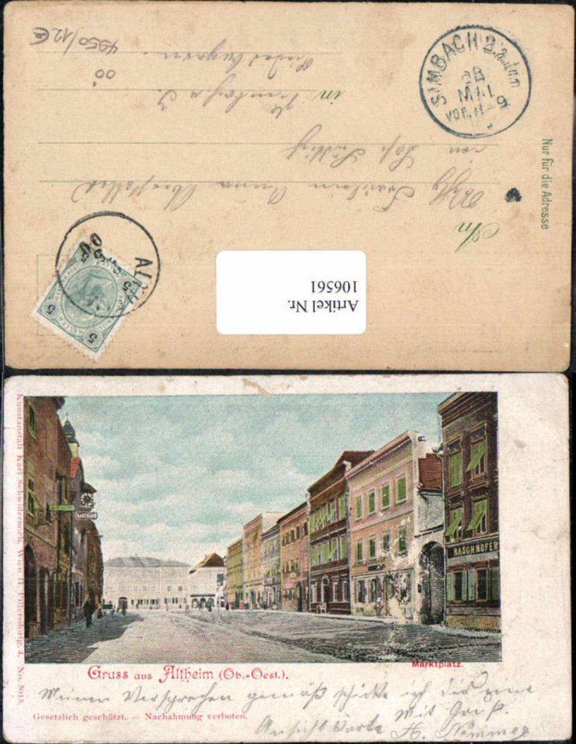 106561,Gruss aus Altheim Marktplatz 1900