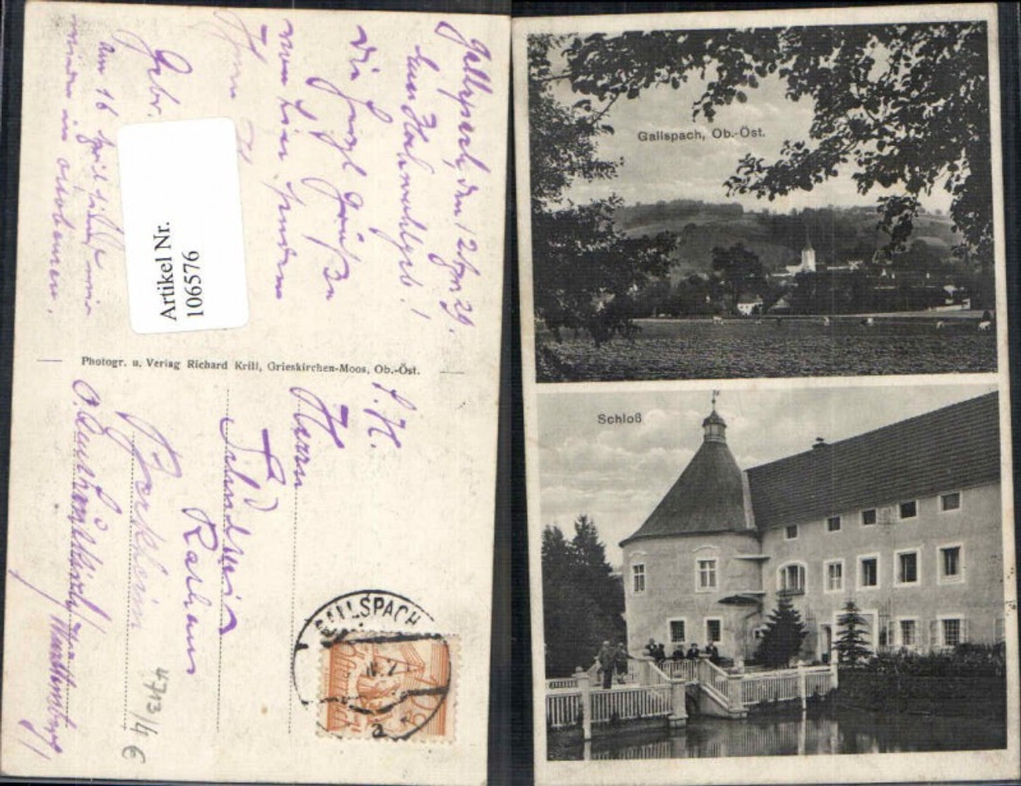 106576, Gallspach Castle 2 Picture postcard