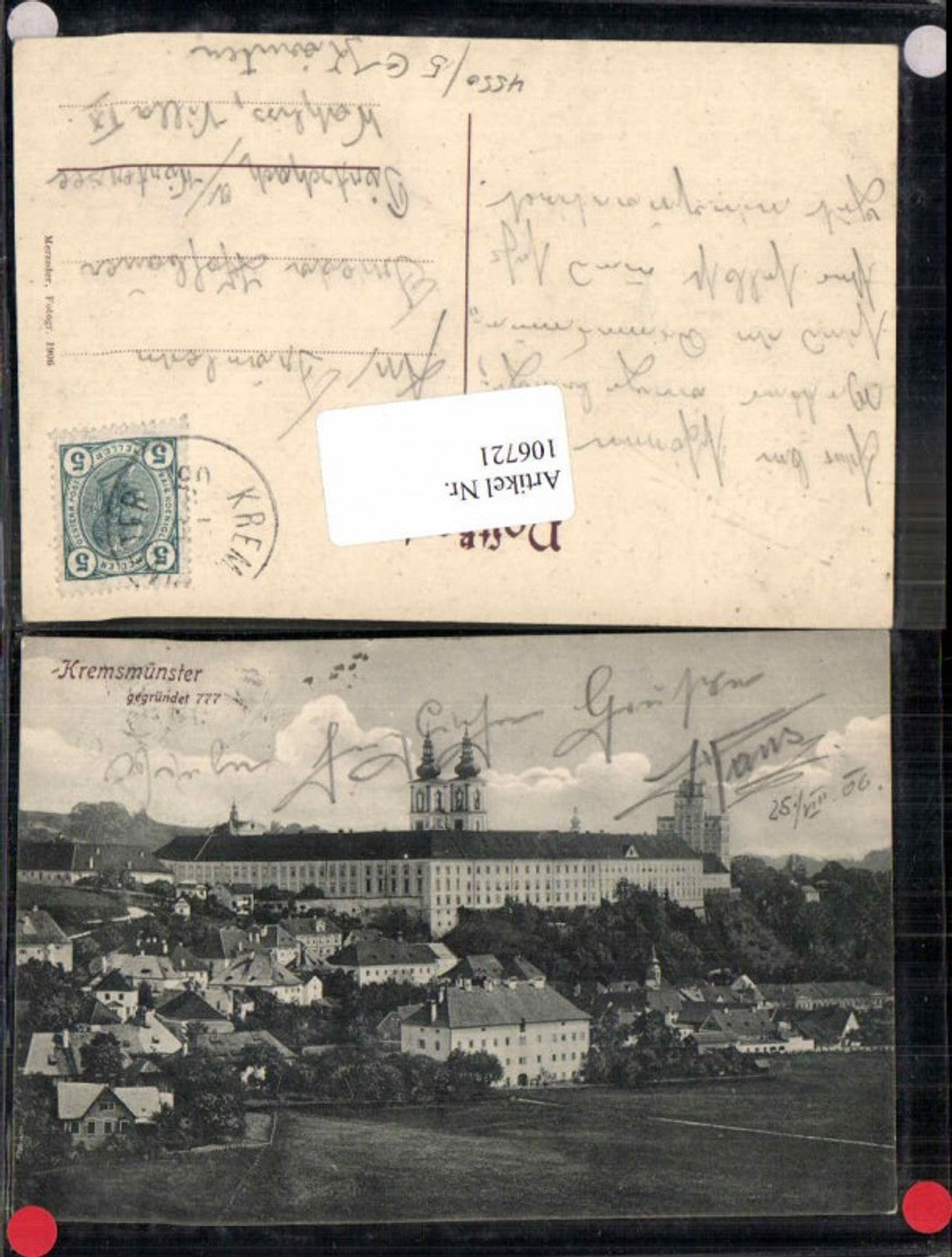 106721,Kremsmünster Tolle Ortsansicht 1905