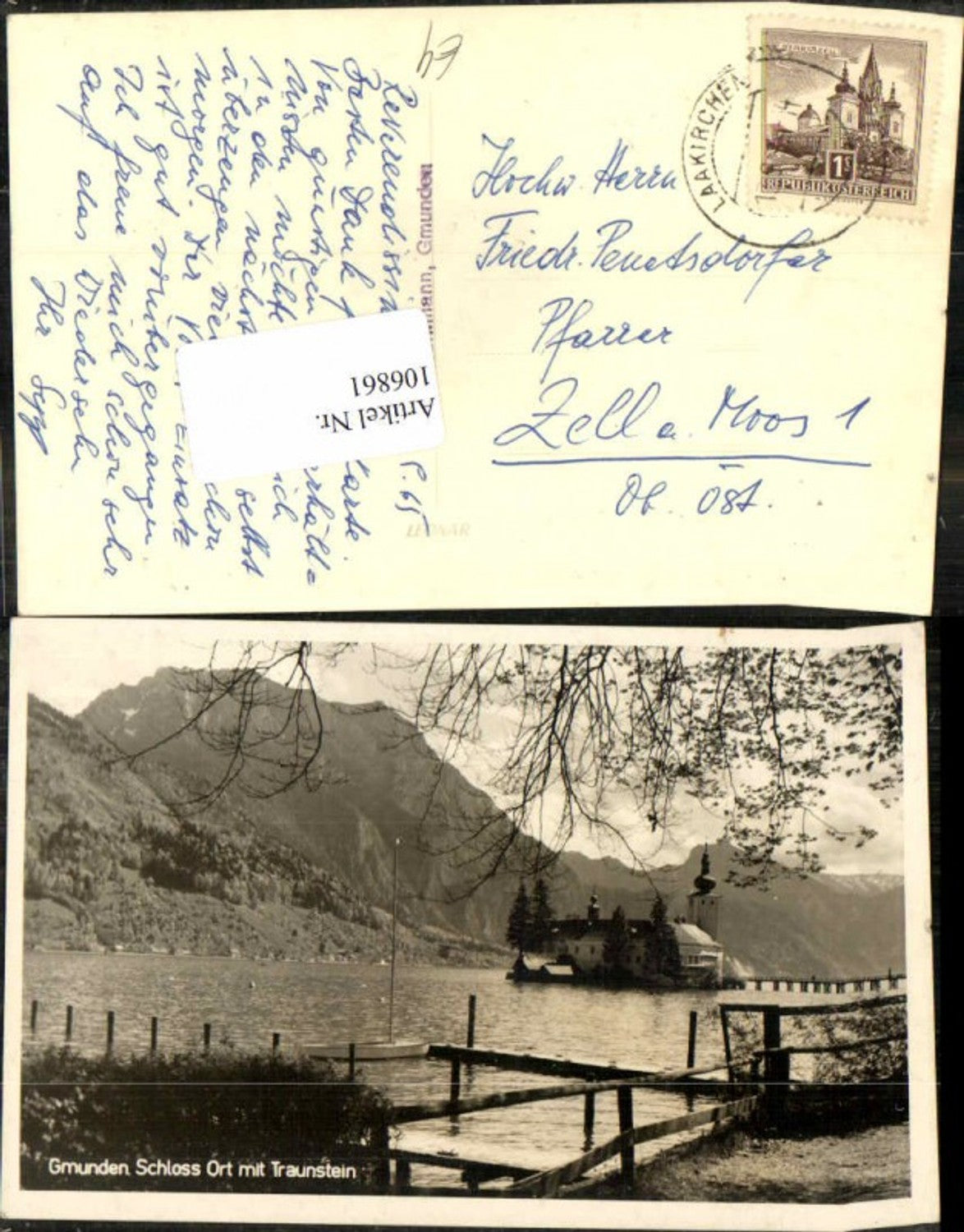 106861,Gmunden Schloss Orth m. Traunstein 1930