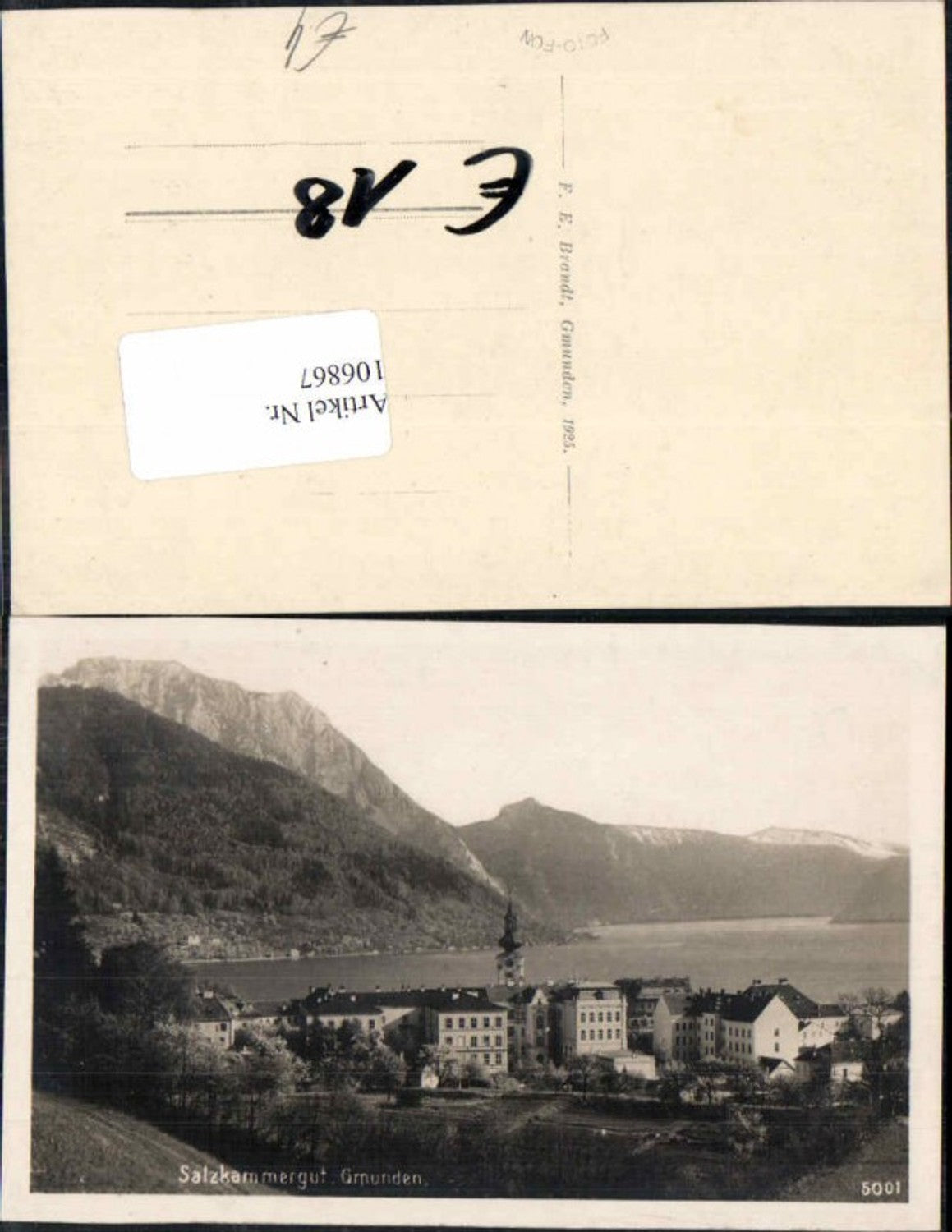 106867,Gmunden Ort Salzkammergut 1925 pub Brandt 5001