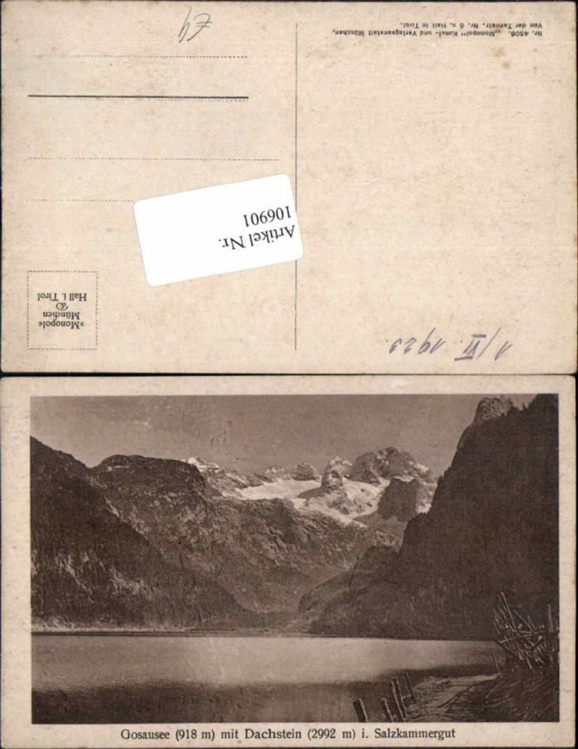 106901,Gosausee Gosau m. Dachstein Salzkammergut 1920