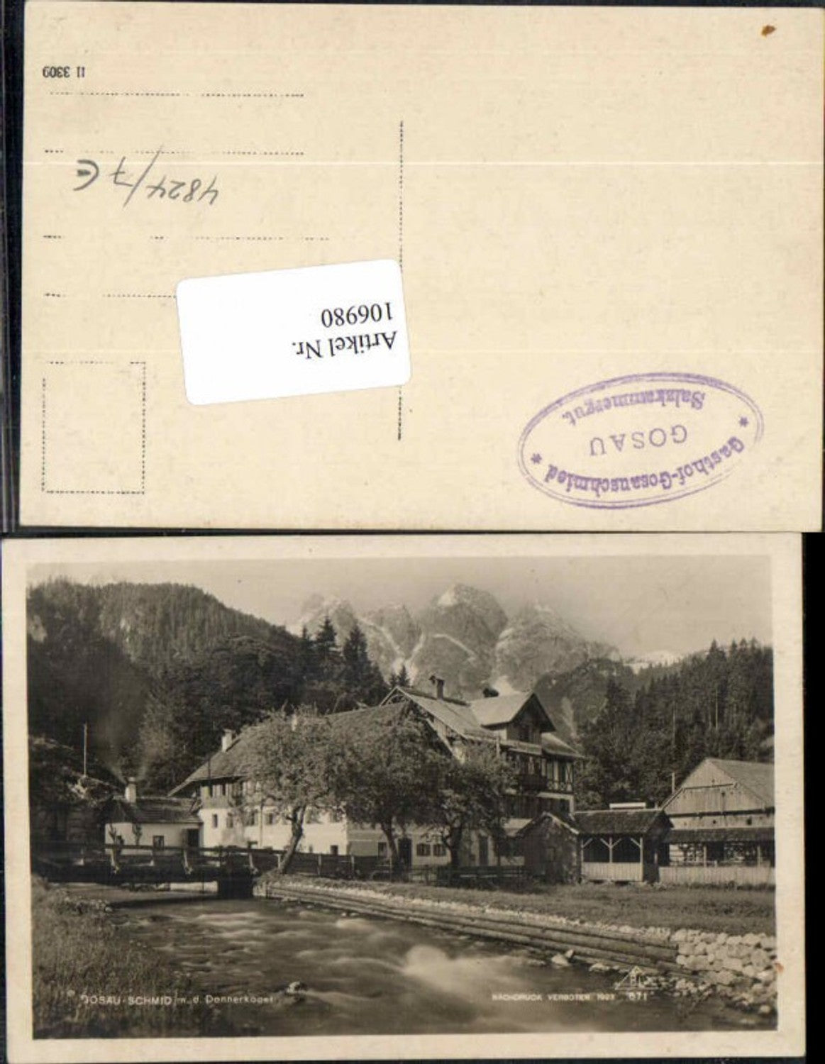 106980,Gosauschmied Gosau Gasthaus 1930