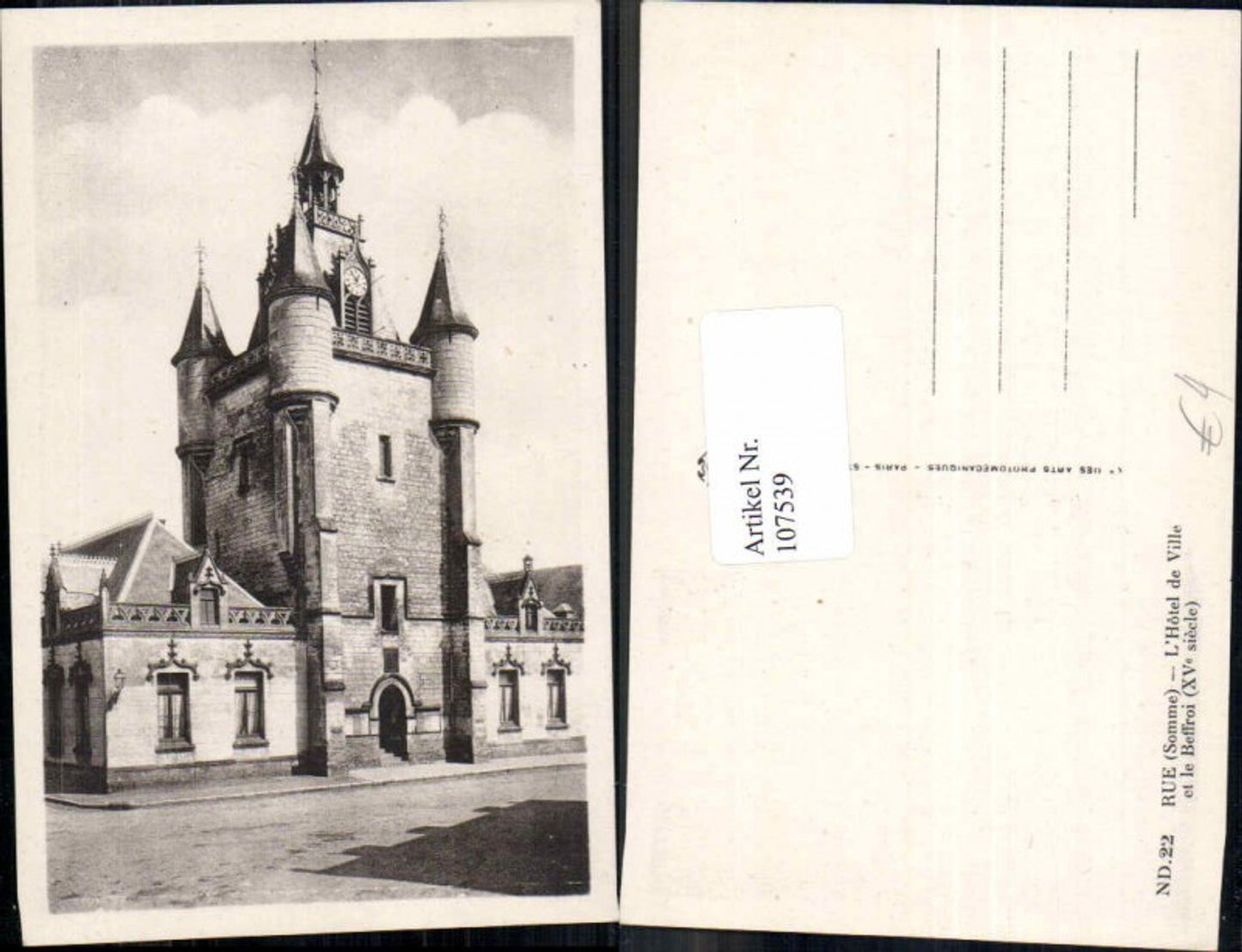 107539,Rue Somme Hotel de Ville et le Beffroi