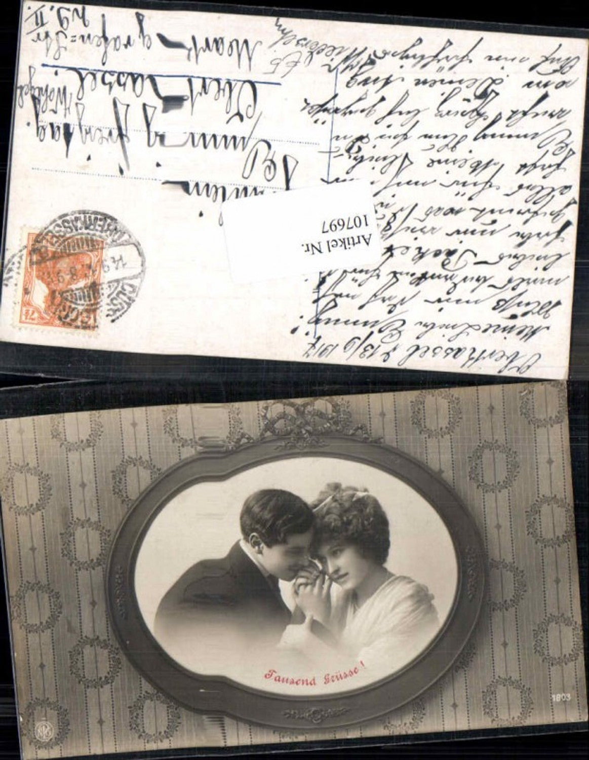 107697,NPG Tausend Grüsse Liebespaar Fotomontage Edwardian Girl