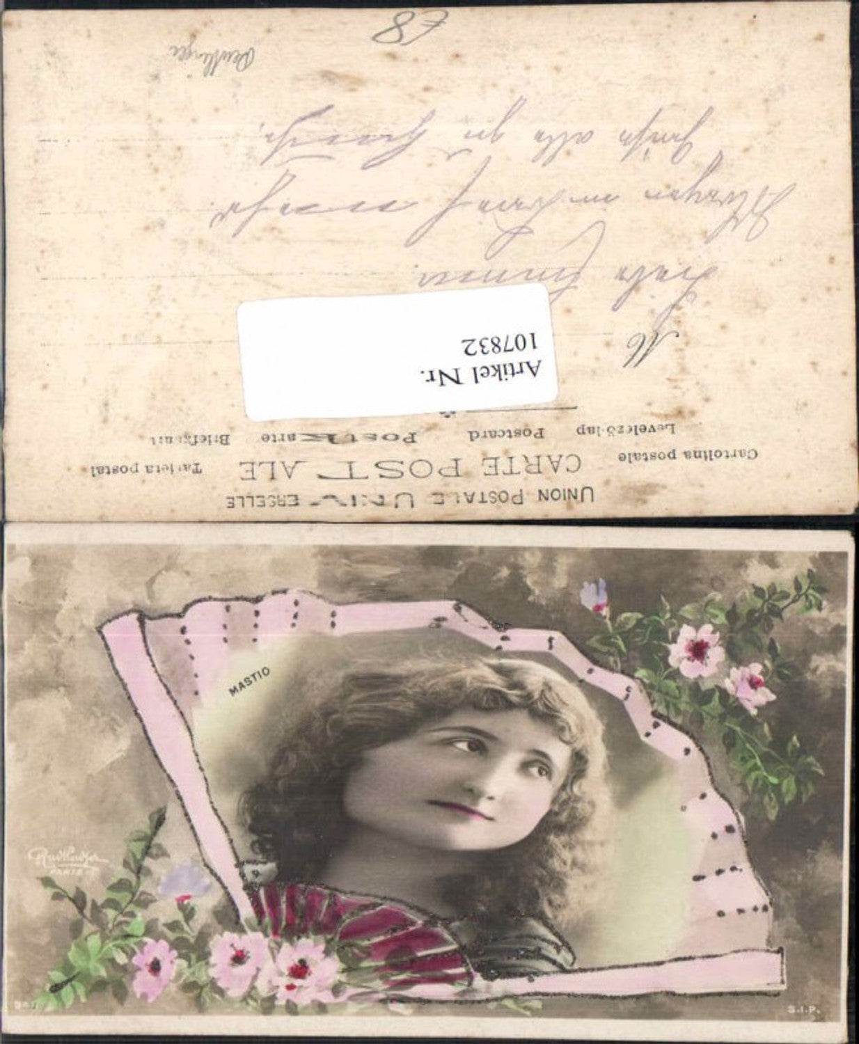107832,Mastio pub Reutlinger Edwardian Girl Fächer Mädchen Frau Art Nouveau