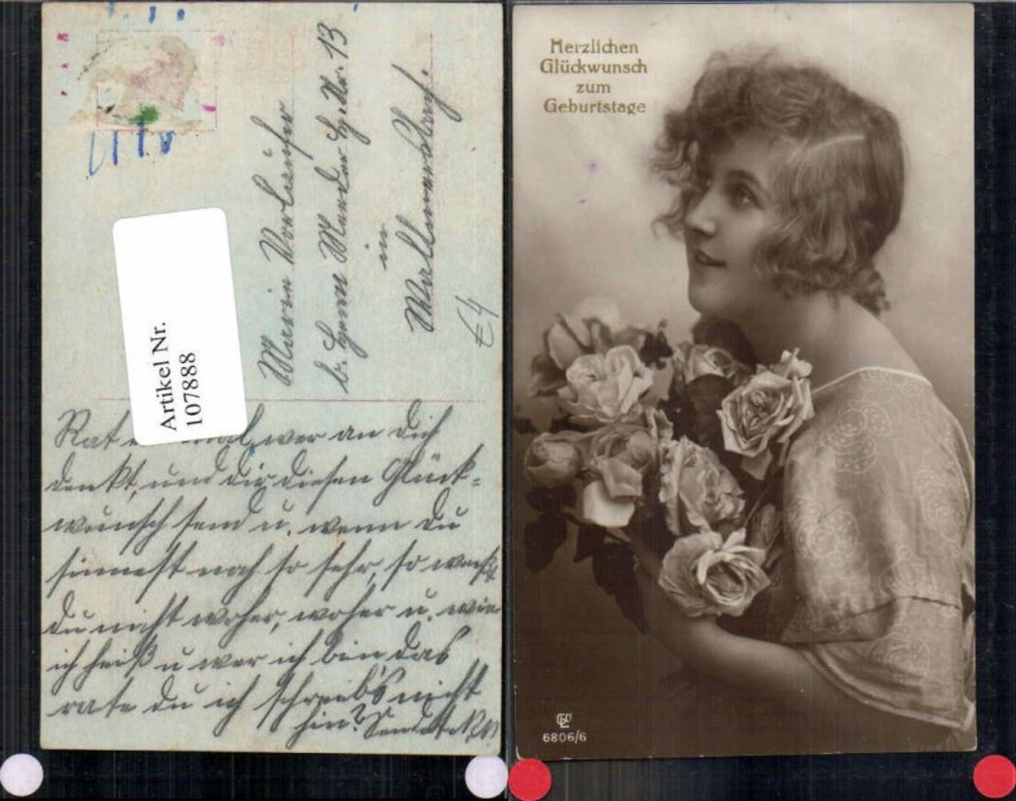 107888,Gl Co Edwardian Girl Schöne Frau Rosen Blumen