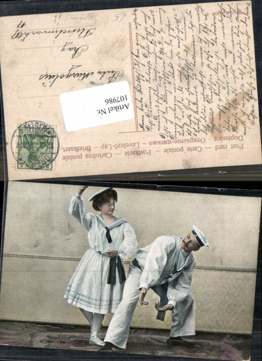 107986,Frau m. Seemann Matrose in Uniform Kriegsmarine Marine