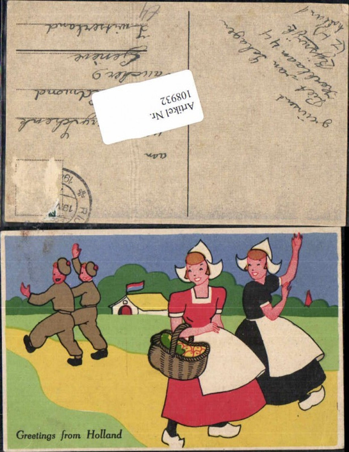 108932,Greetings from Holland Frauen Soldaten in Uniform Trachten Tracht