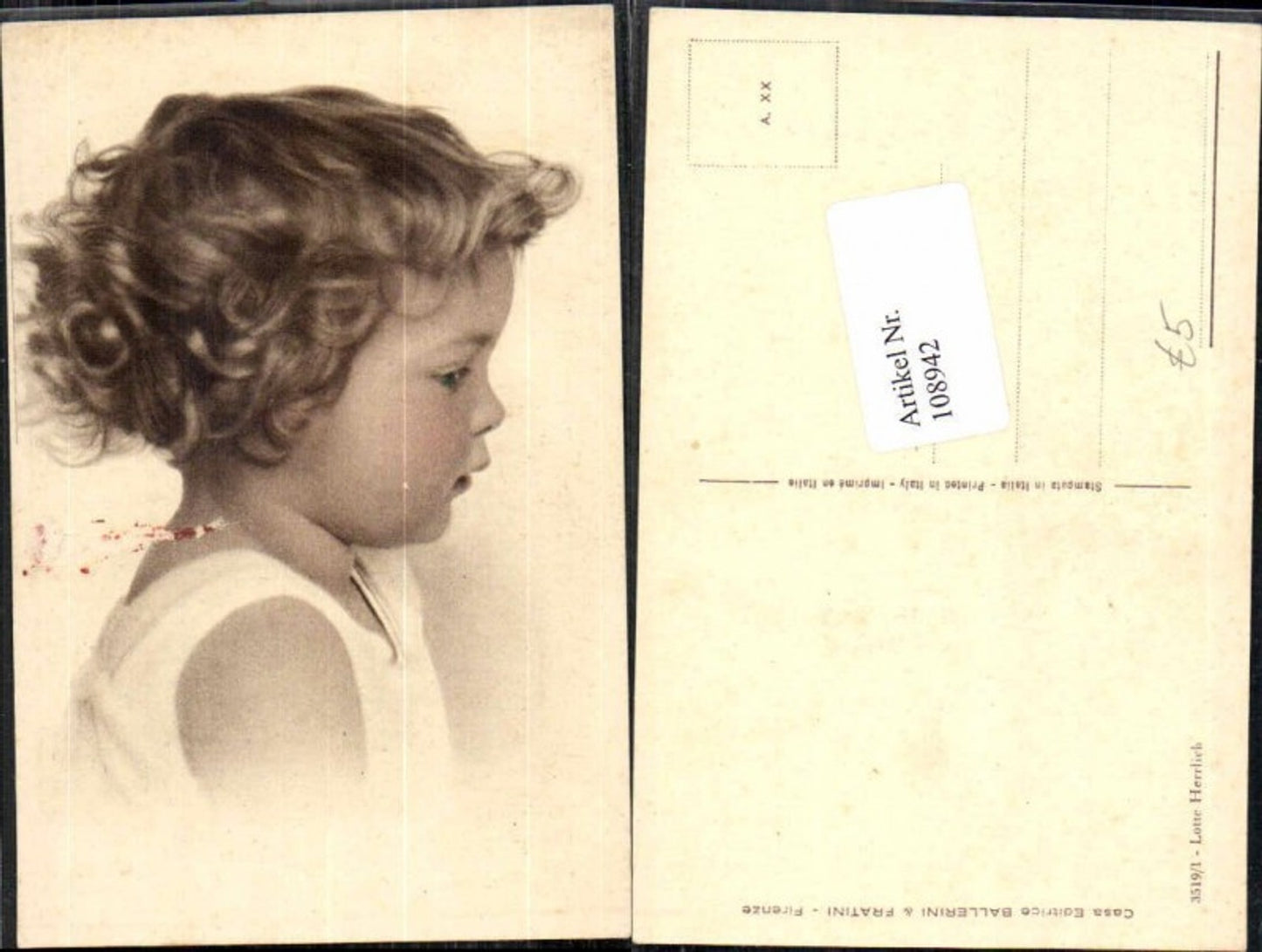 108942,Lotte Herrlich Mädchen Portrait KInd Ballerini Fratini