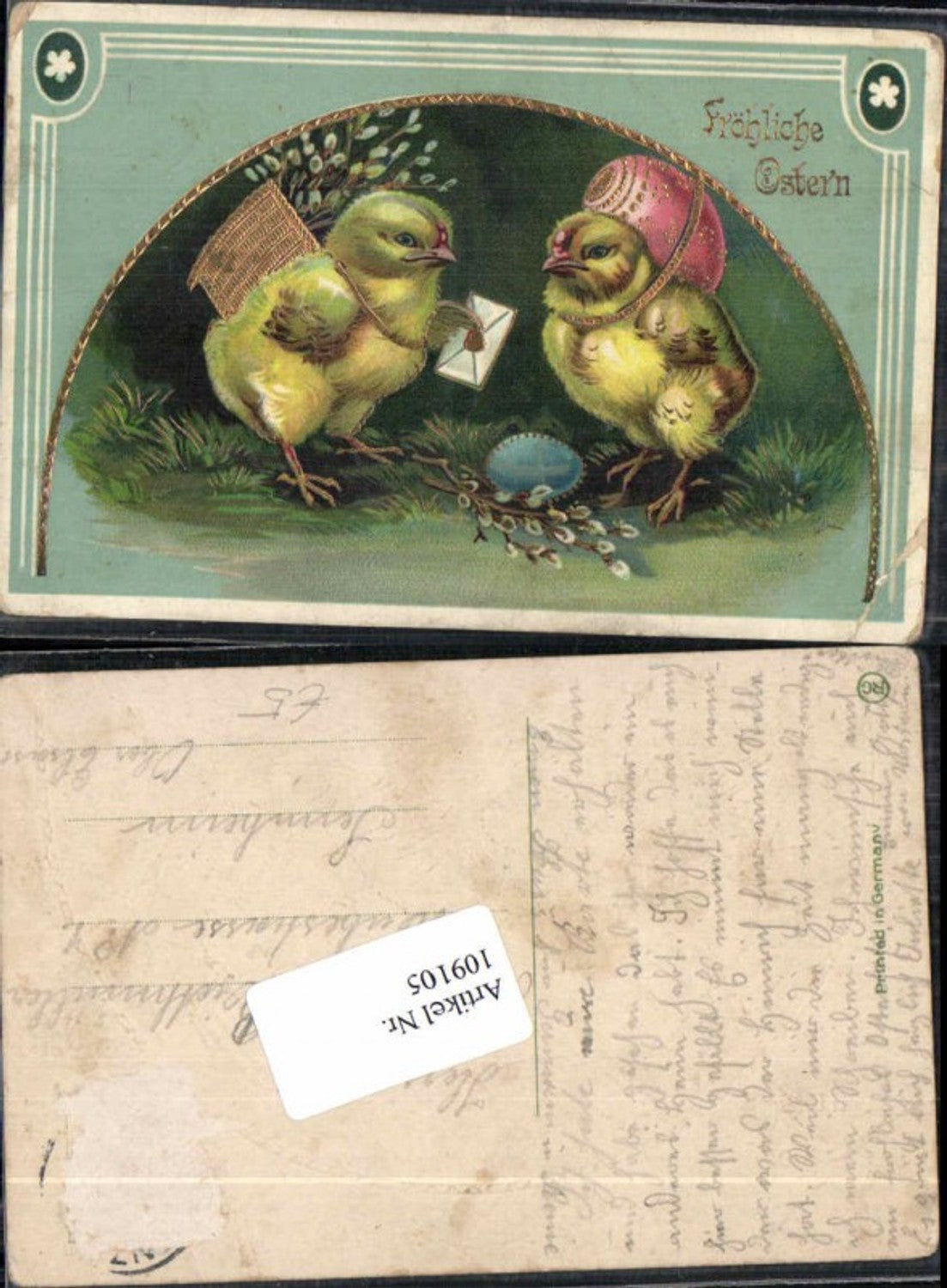 109105,Ostern Küken m. Osterei Brief