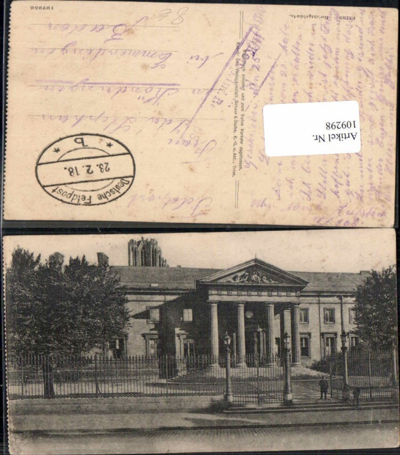 109298,Reims Gericht Gerichtsgebäude Feldpost 1918