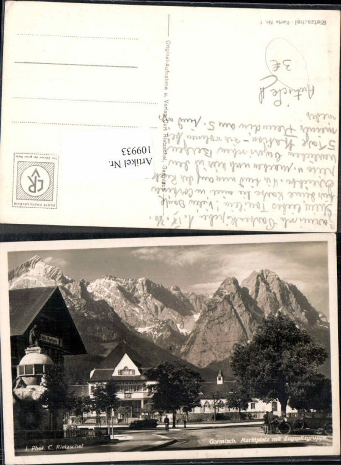 109934,Fliegeraufnahme Tuningen um 1939 Feldpost Schwarzwald Baar Kreis