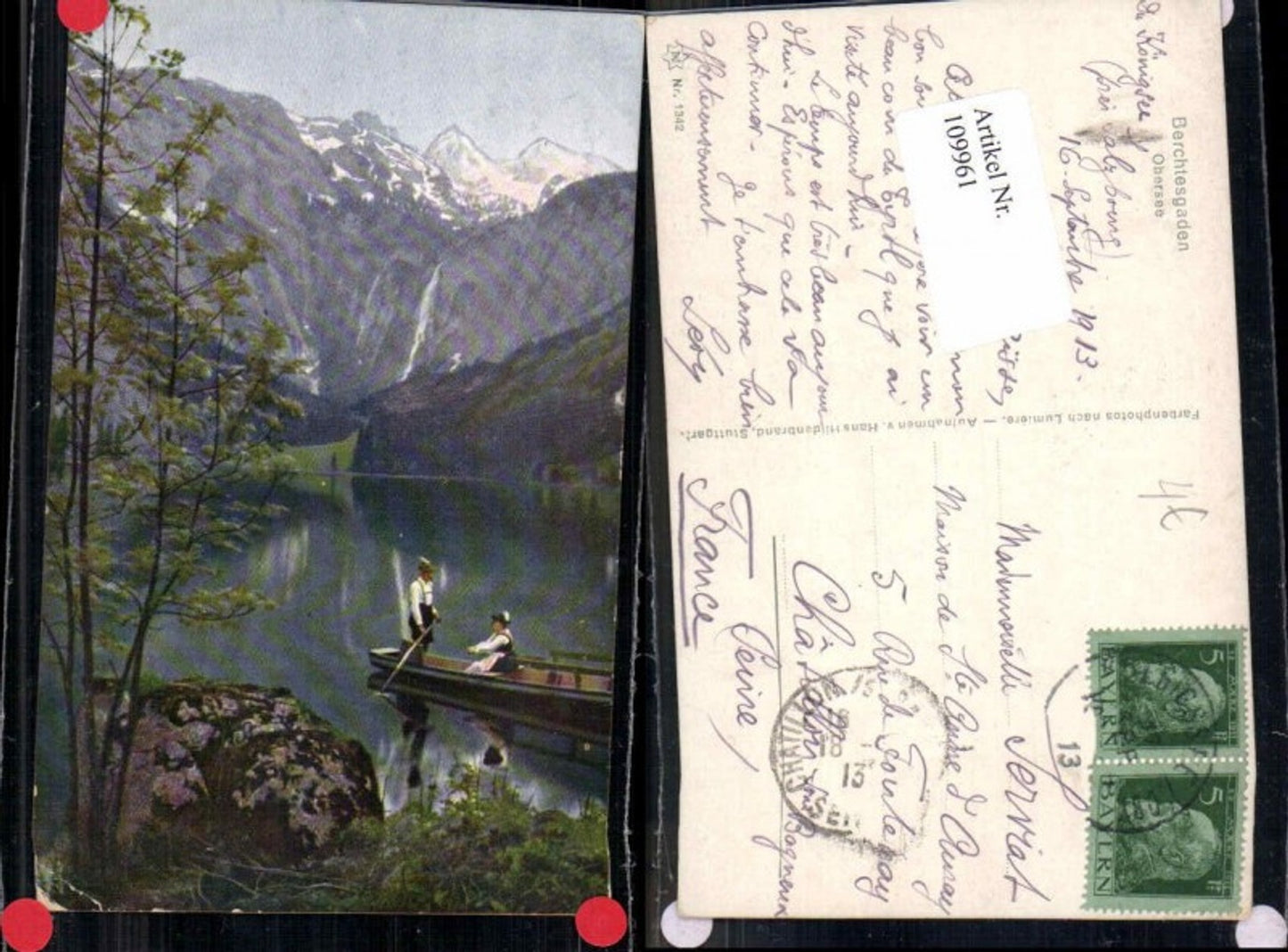 109961,Obersee bei Berchtesgaden Boot am Ufer Leute Ruderboot