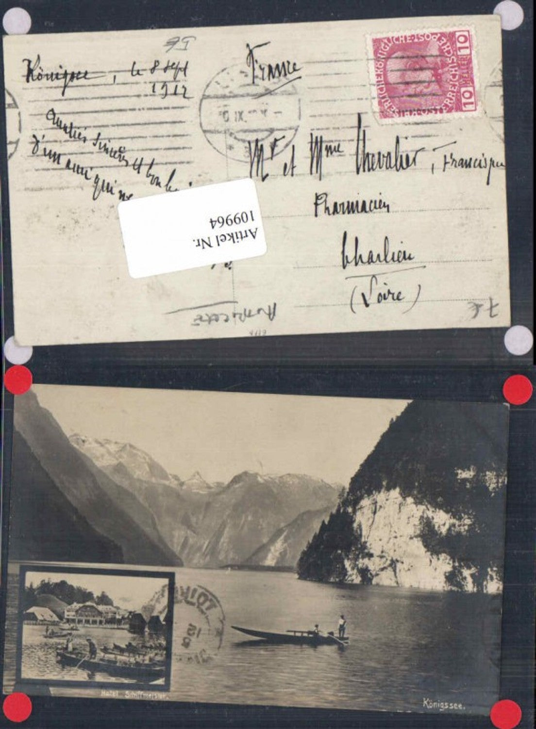 109964,FotoAK Königsee bei Berchtesgaden Hotel Schiffmeister 1910