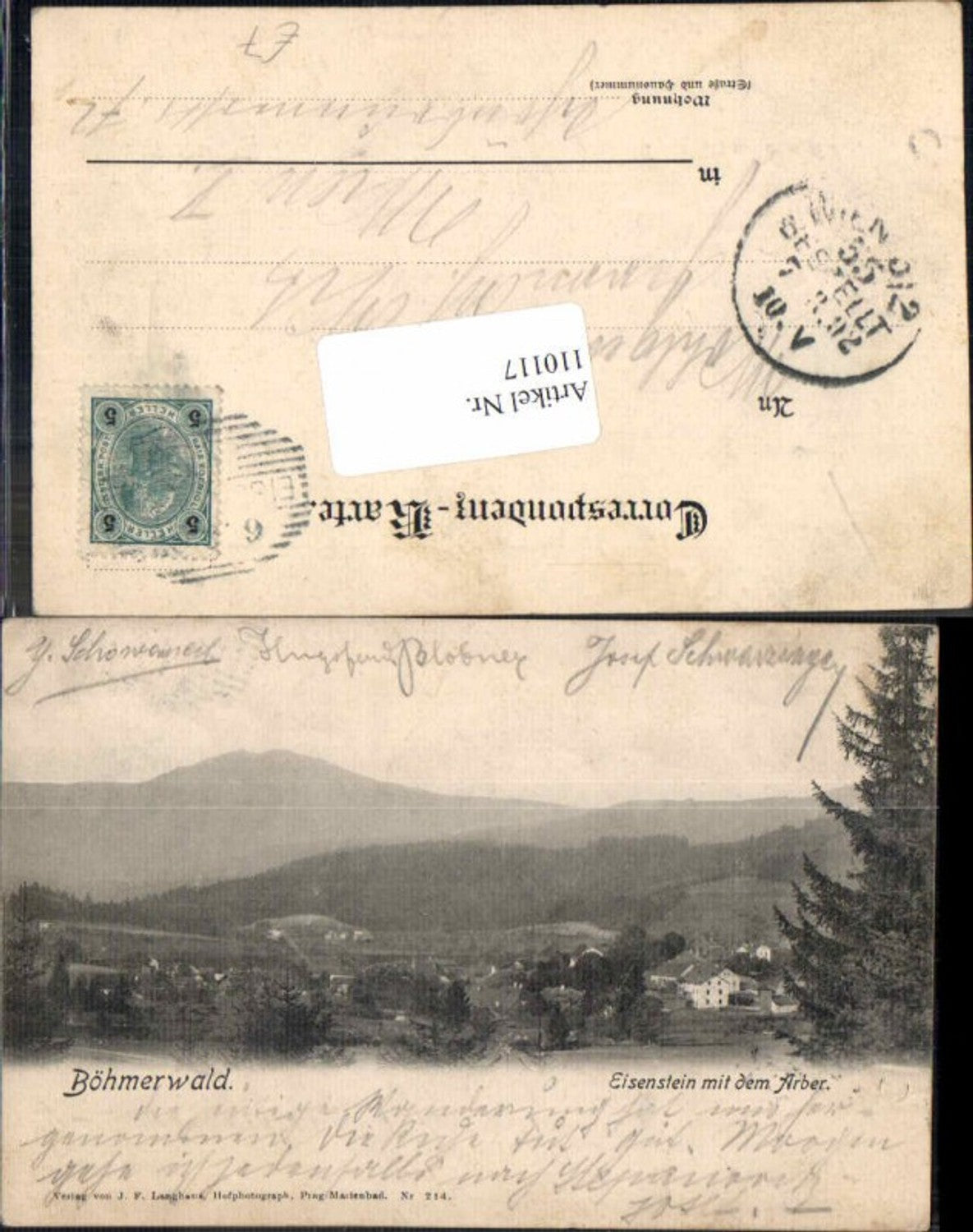 110117, Bohemian Forest Eisenstein with Arber 1900