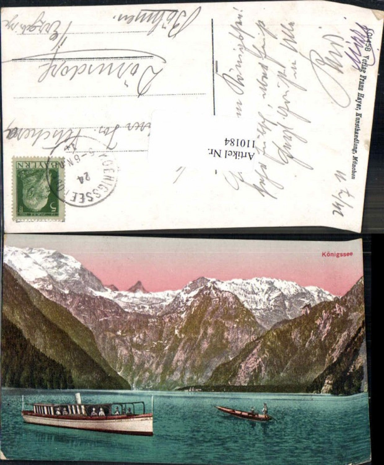 110184,Königsee bei Berchtesgaden m. Boot Schiff 1909