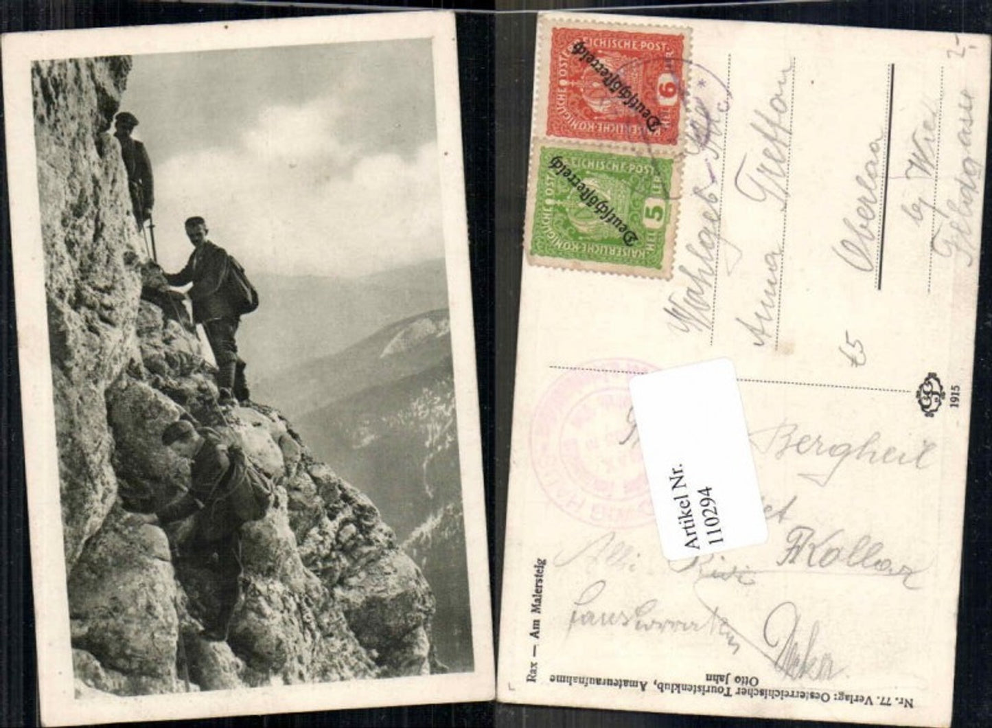 110294,Rax Am Malersteig bei Reichenau 1915