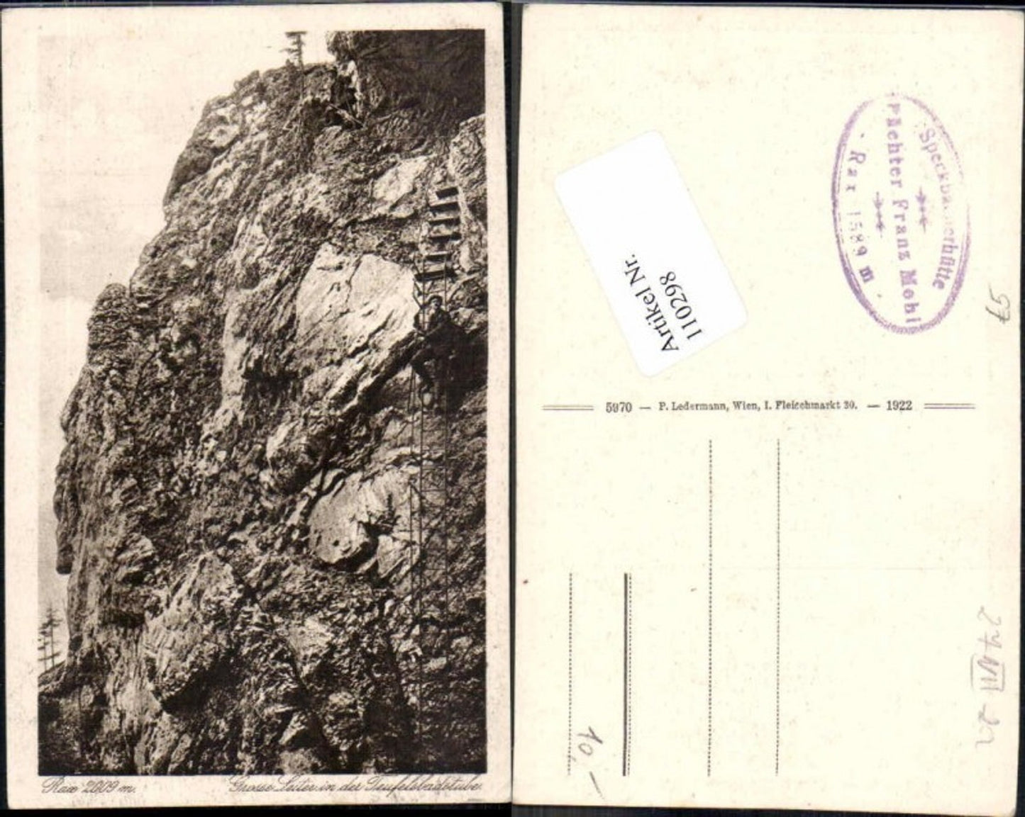 110298,Rax Grosse Leiter Teufelsbadstube bei Reichenau 1922 rot