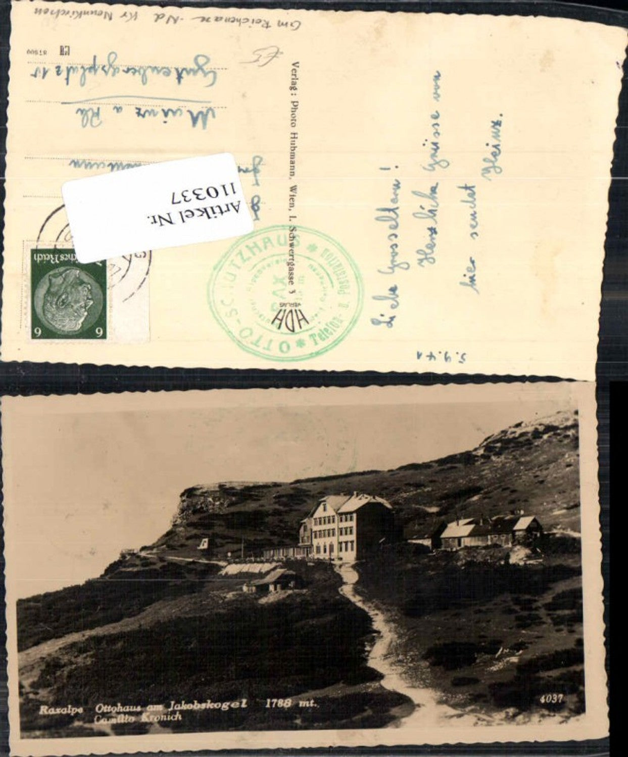 110337,Raxalpe Ottohaus am Jakobskogel 1941 Reichenau