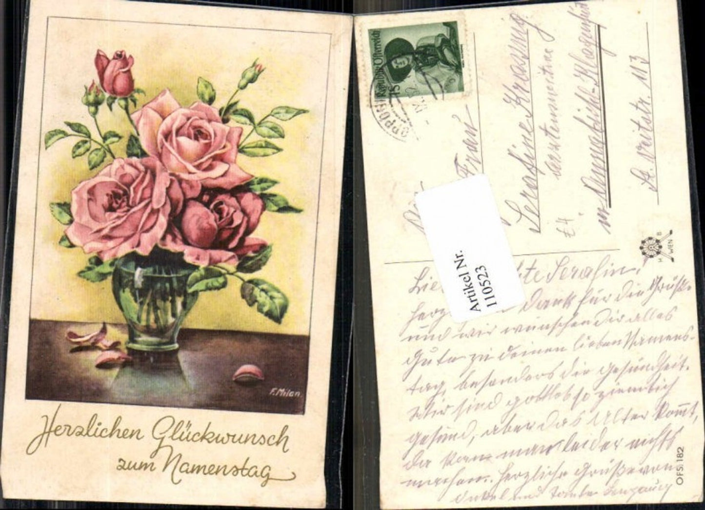 110523,F. Milan Namenstag Blumen Rosen