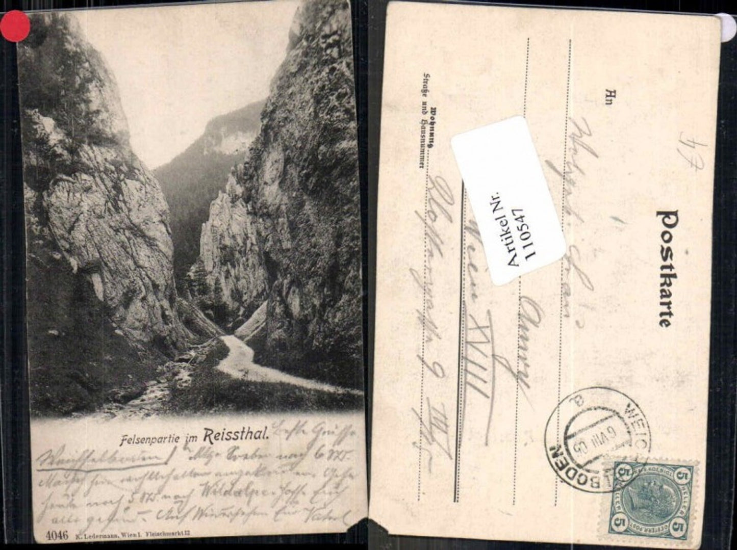 110547,Felsenparthie im Reissthal Nasswald Hirschwang