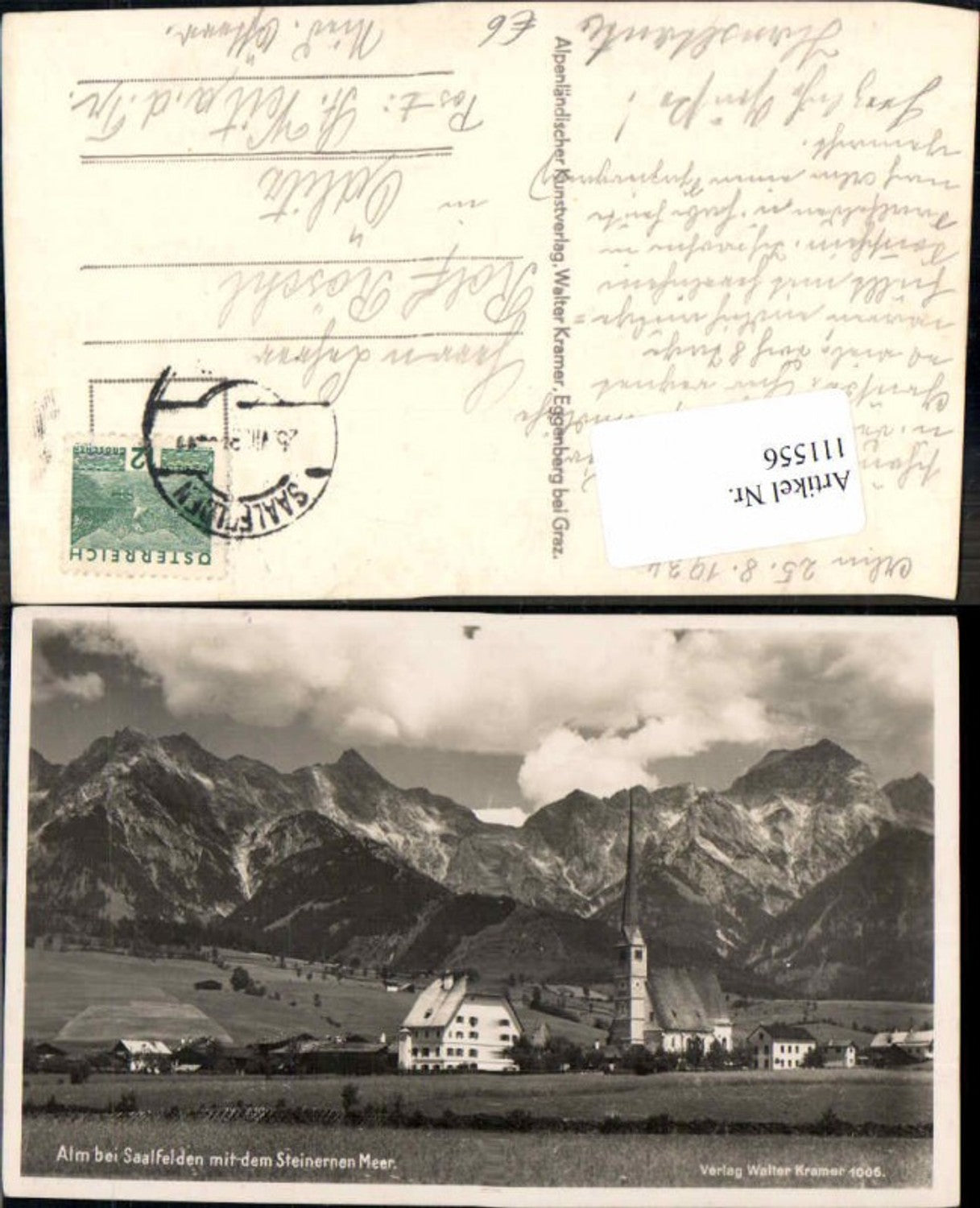 111556,Alm bei Saalfelden Ortsansicht 1930