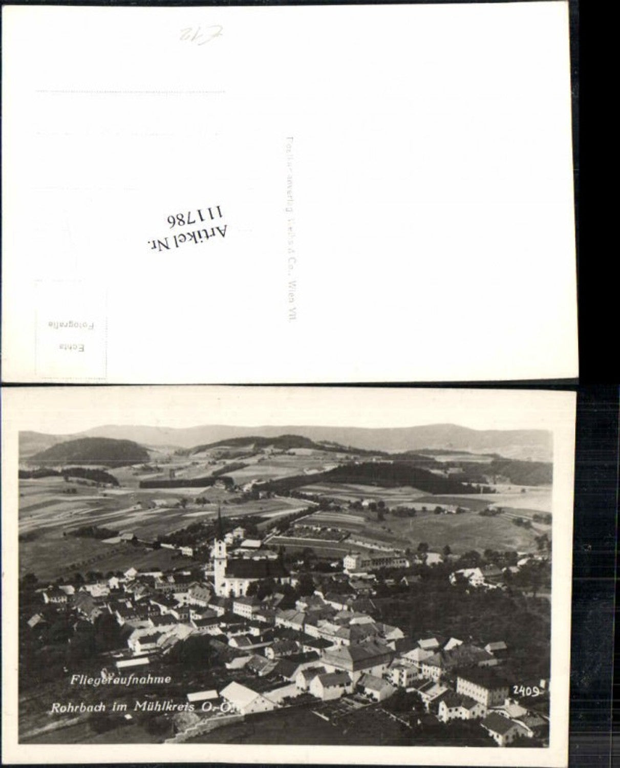 111786, Rare aerial photograph of Rohrbach im Mühlkreis
