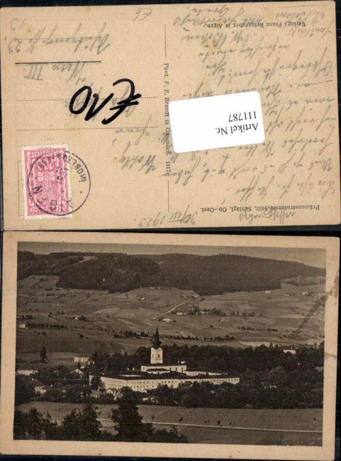 111787, Aigen Schlägl, view of the town in 1917