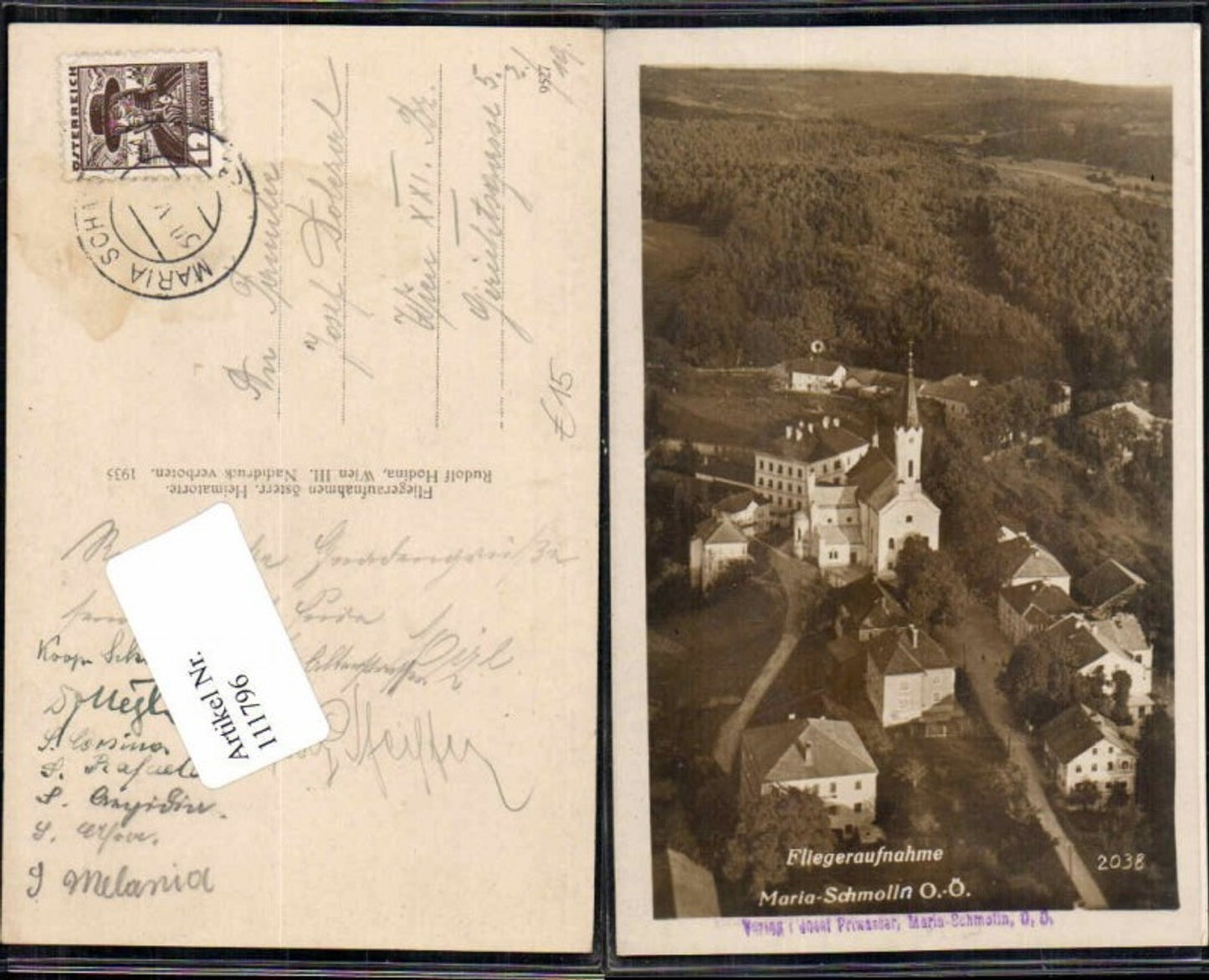 111796,Fliegeraufnahme Maria Schmolln 1935 pub Hodina Nr 2038