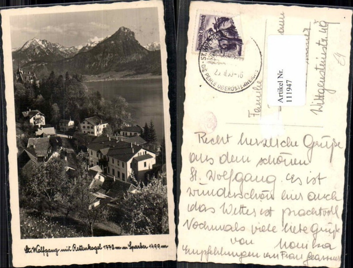 111947,St Wolfgang m. Rettenkogl Teilansicht m. Häuser RAR