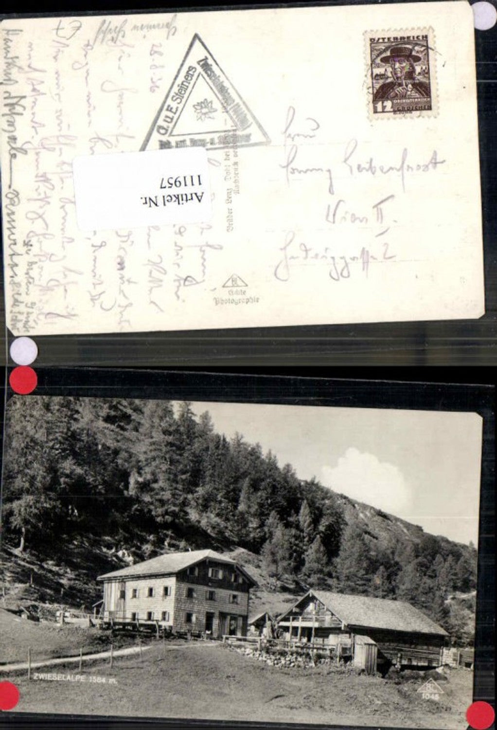 111957,Zwieselalpe bei Gosau Hallstatt 1934