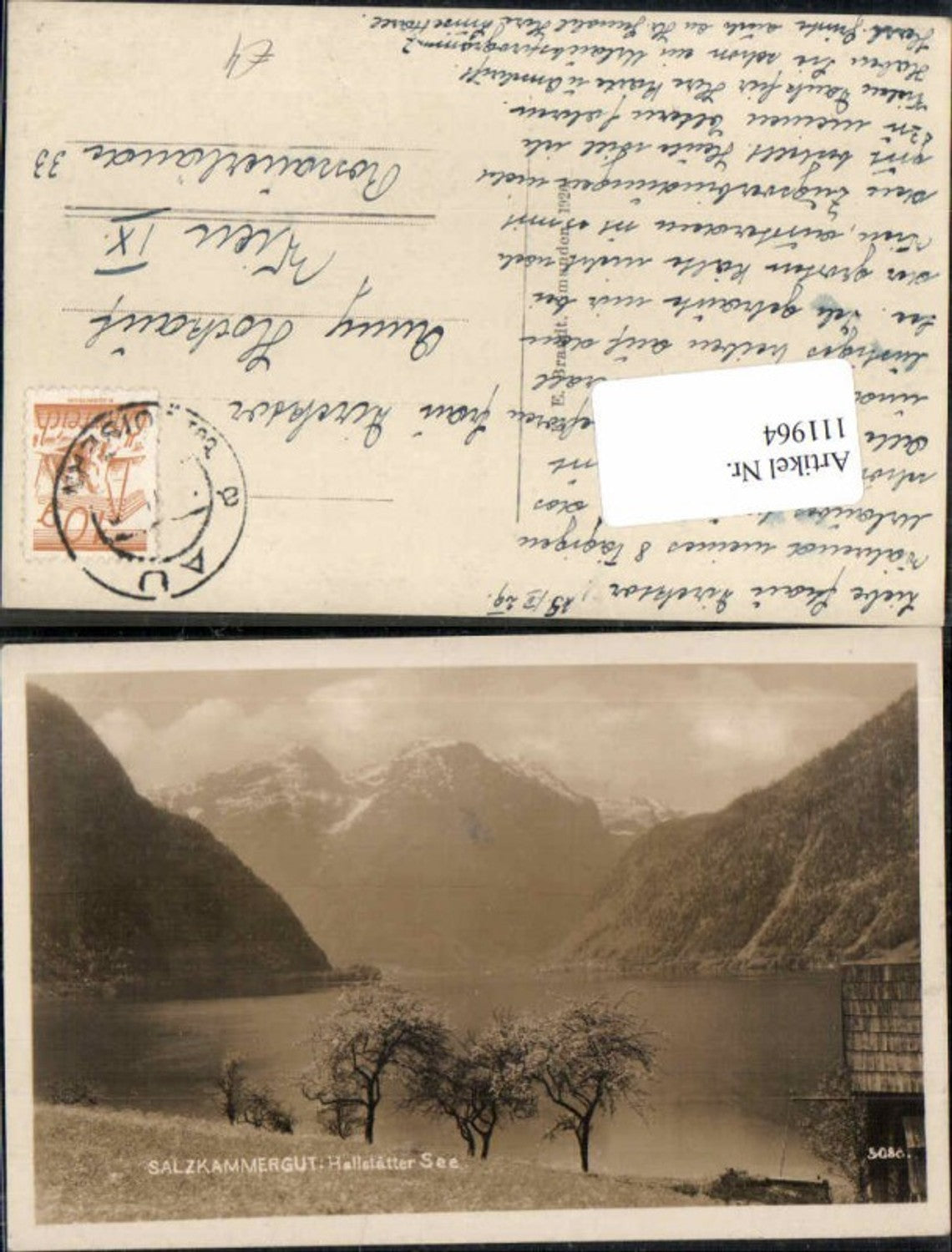 111964,Salzkammergut Hallstätter See Hallstatt Partie am Ortsrand Seltene Ansicht 1929