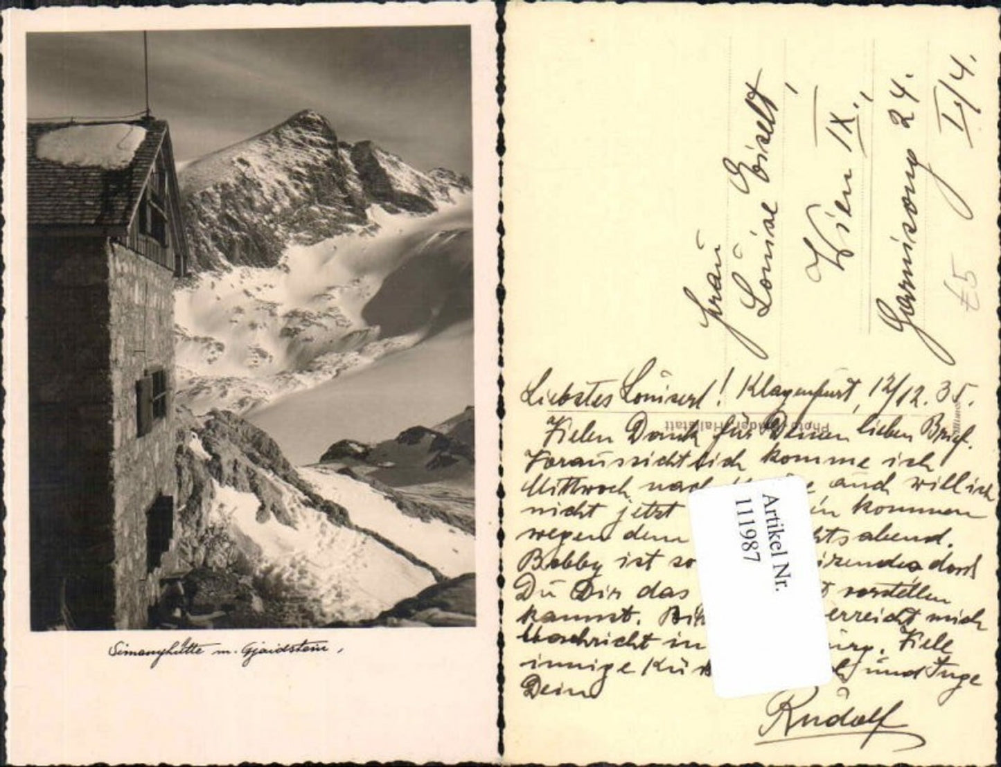 111987,Simonyhütte m. Gjaidstein Gosau 1930 Obertraun