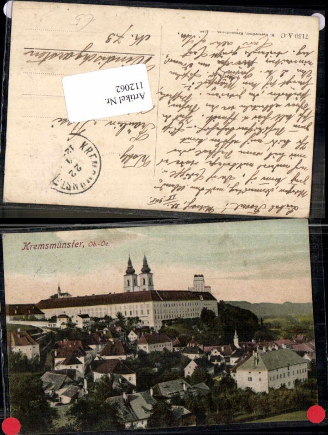 112062,Kremsmünster Partie zum Ort 1908