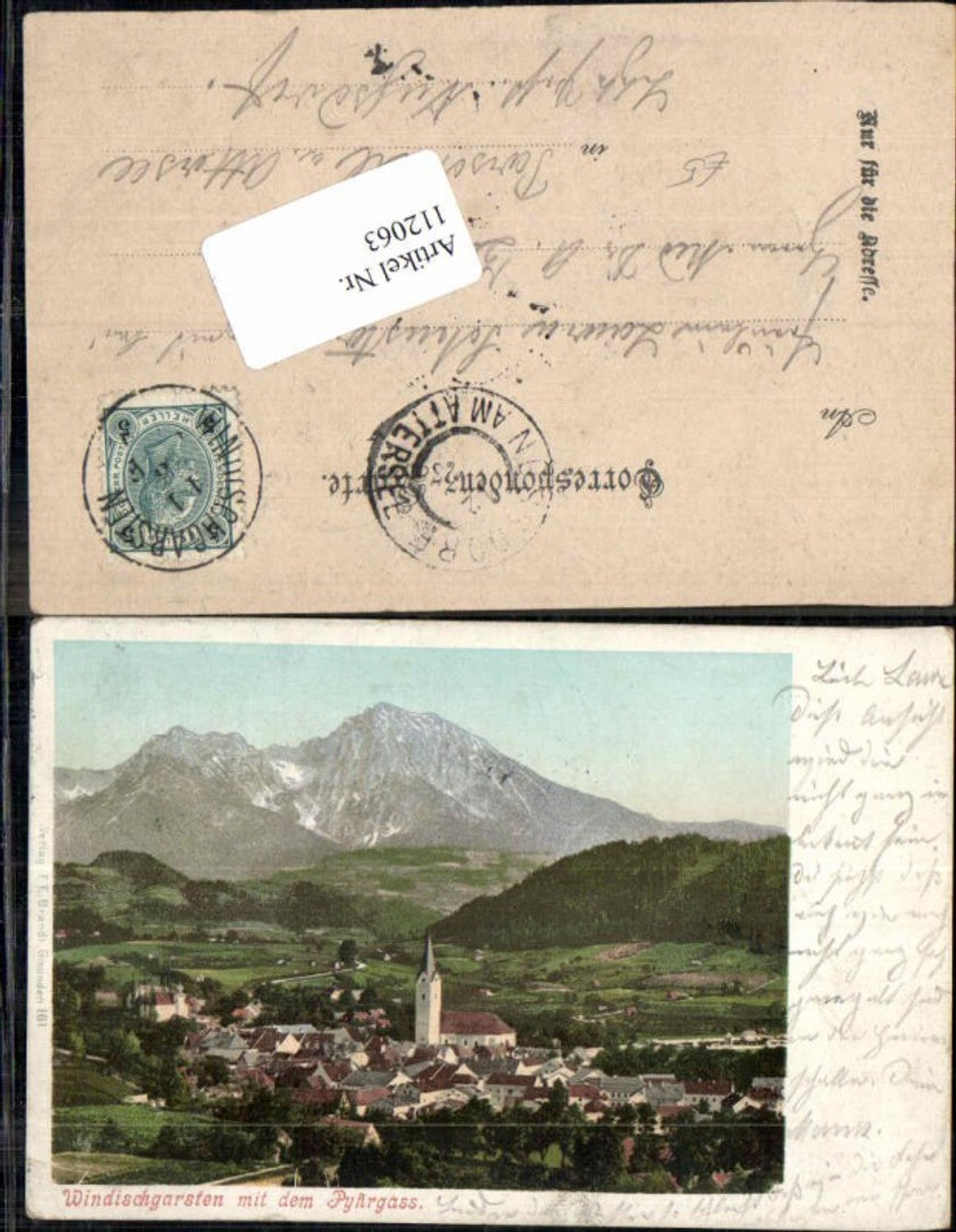 112063,Windischgarsten m. dem Pyhrgass 1905 pub Brandt 161