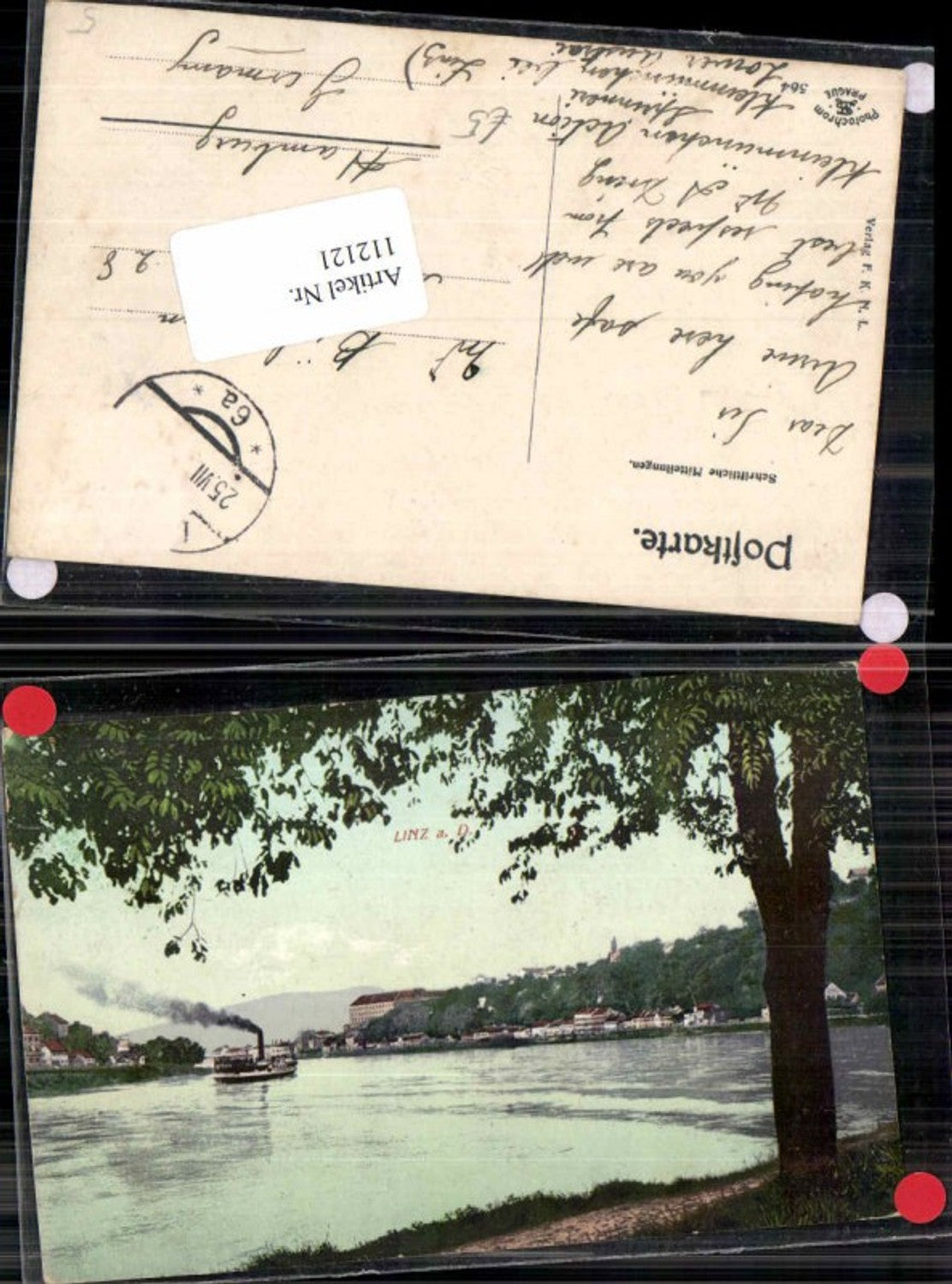 112121,Linz a.d. Donau Tolle Ansicht mit Dampfer am Fluss