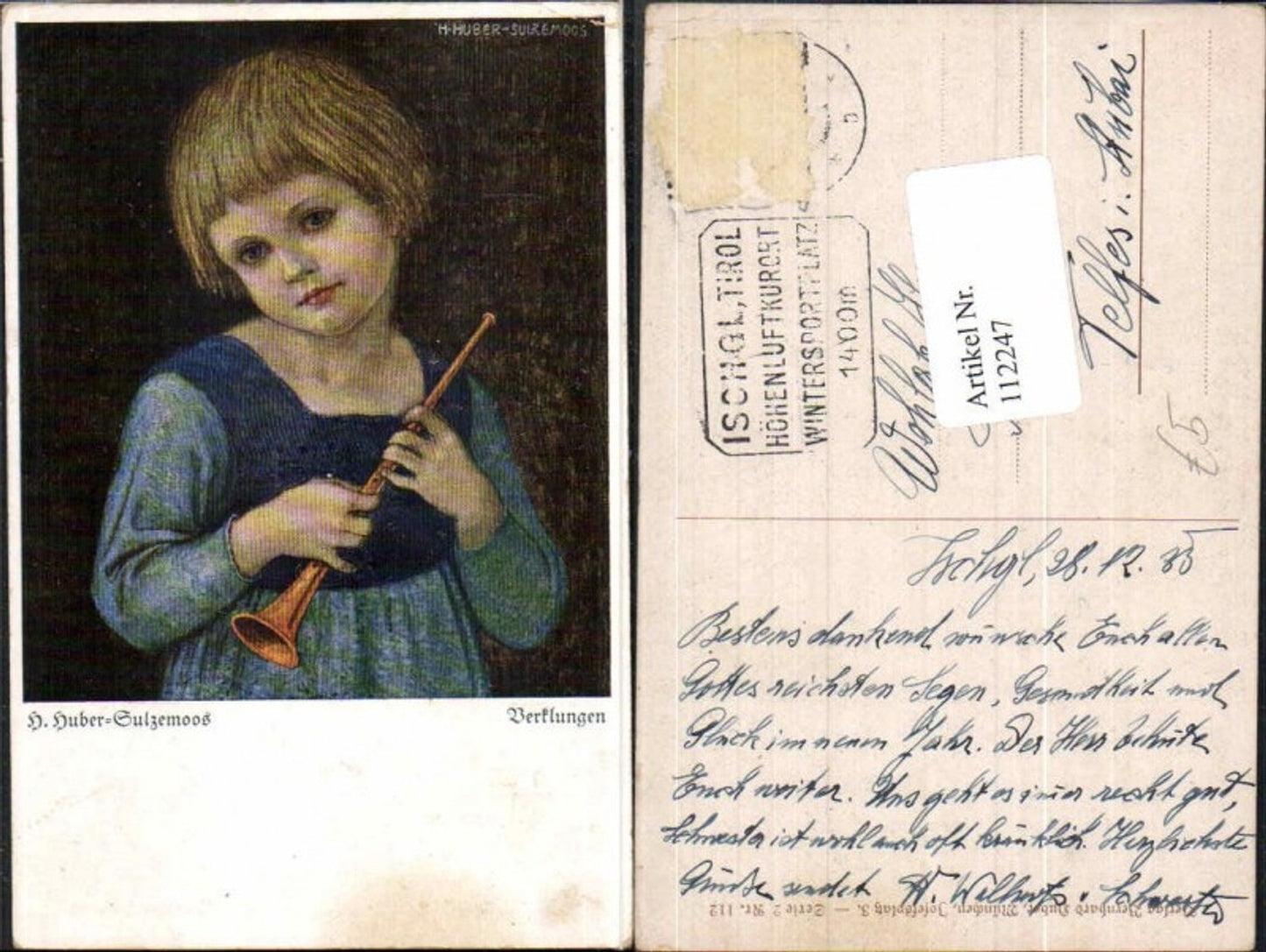 112247,H. Huber Sulzemoos Mädchen m. Flöte