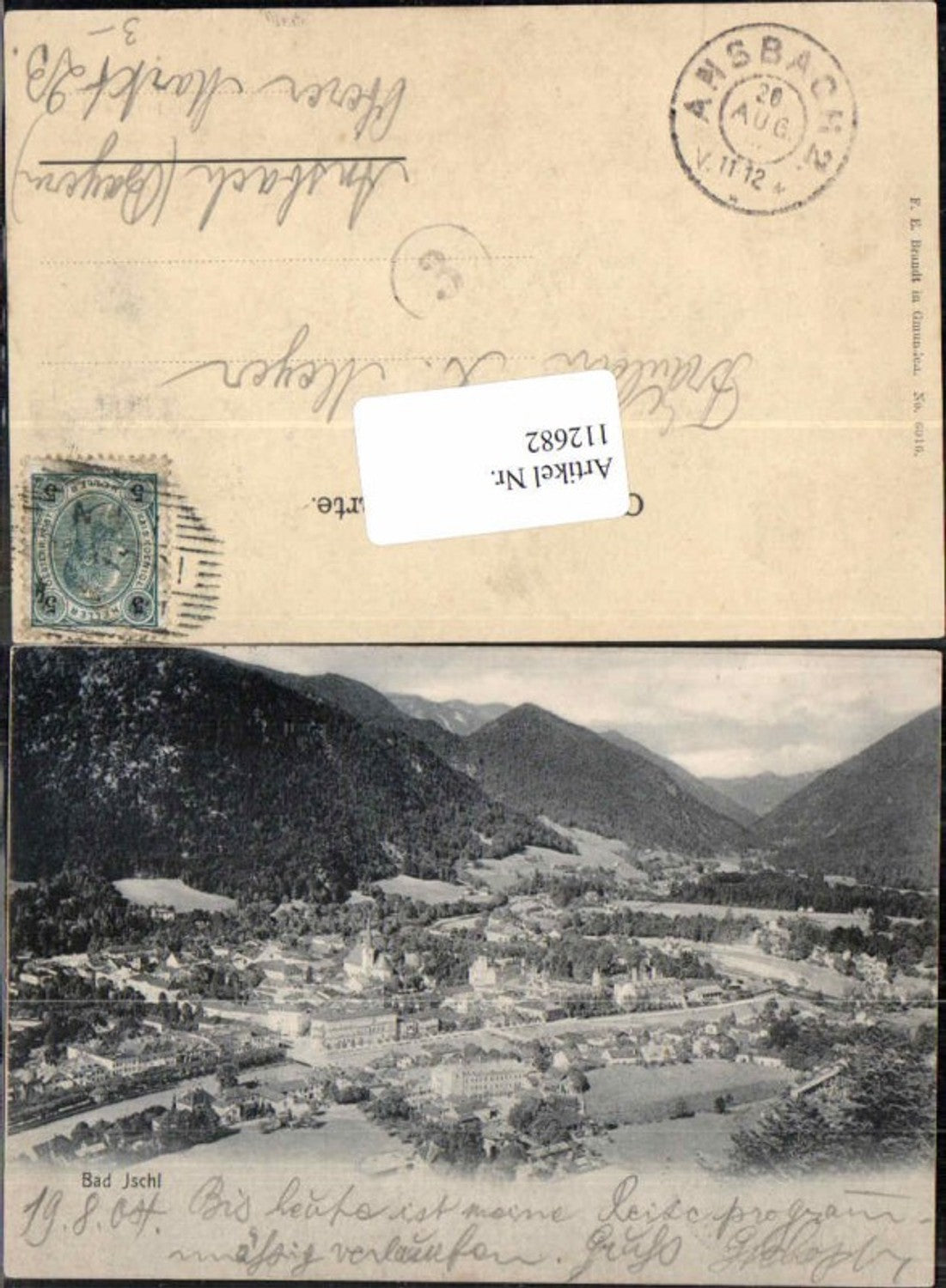 112682,Bad Ischl Totale um 1900 pub Brandt 6016