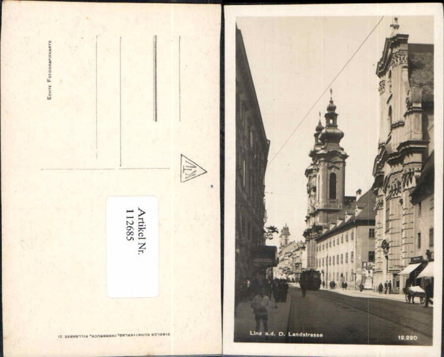 112685,Linz a.d. Donau Landstrasse Strassenbahn Leute 1930