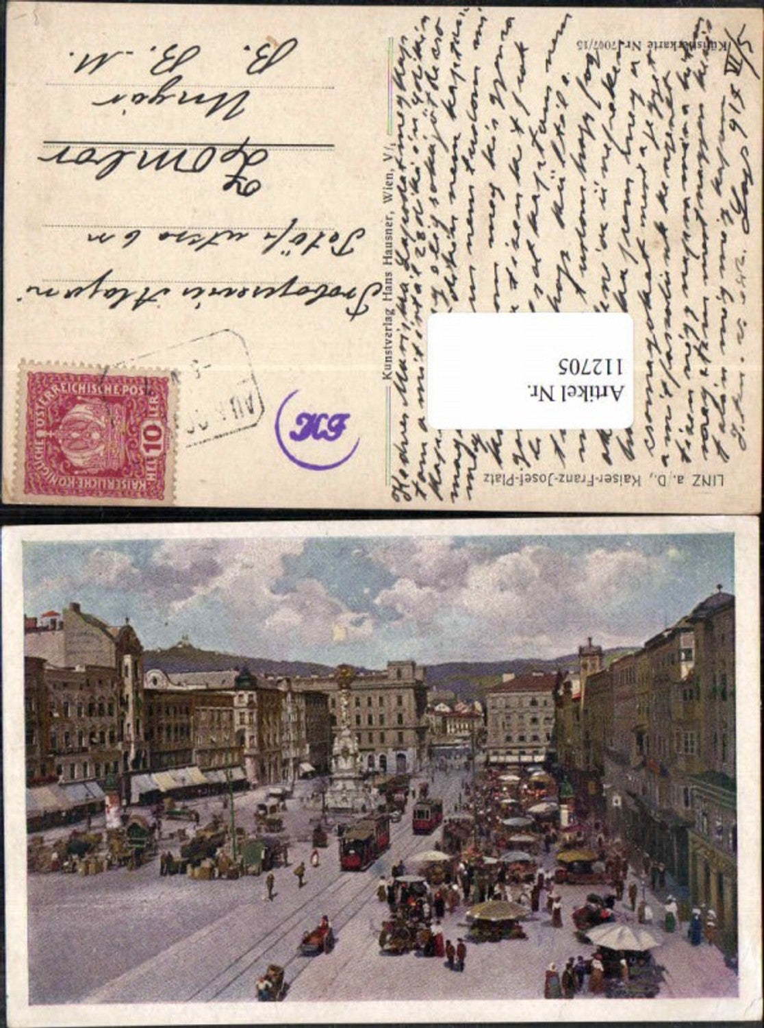 112705,Linz a.d. Donau Kaiser Franz Josef Platz Strassenbahn