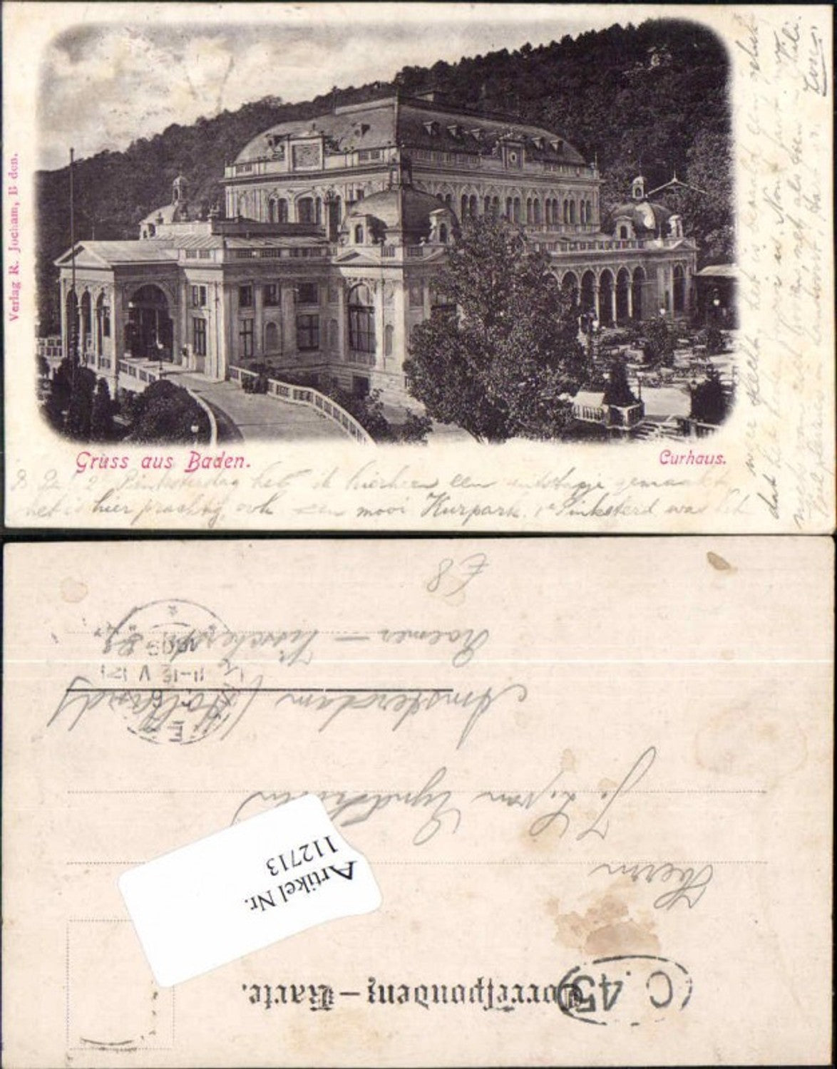 112713,Baden bei Wien Curhaus Partie 1900 Seltene Partie